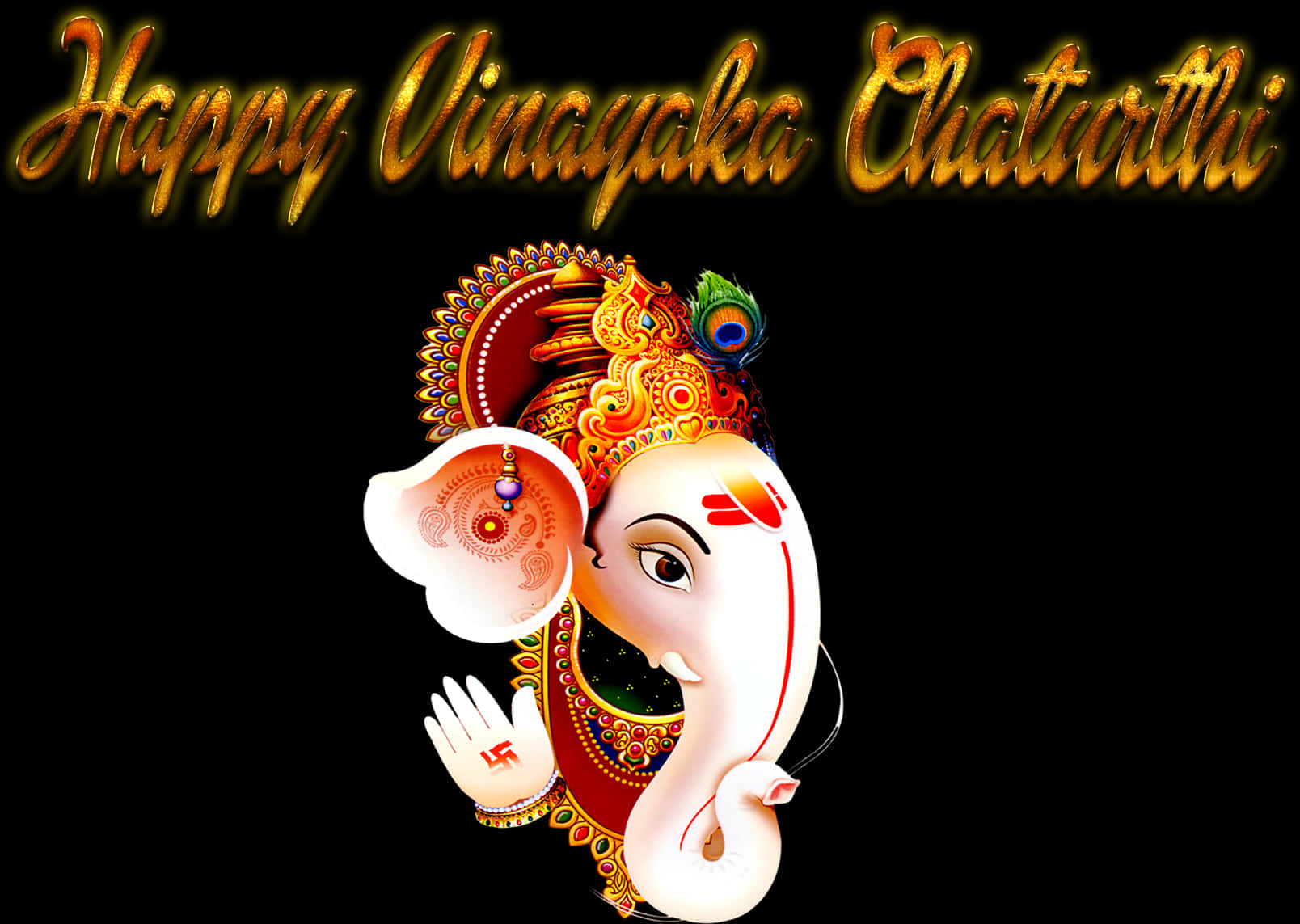 Download Happy Vinayaka Chaturthi Greeting | Wallpapers.com