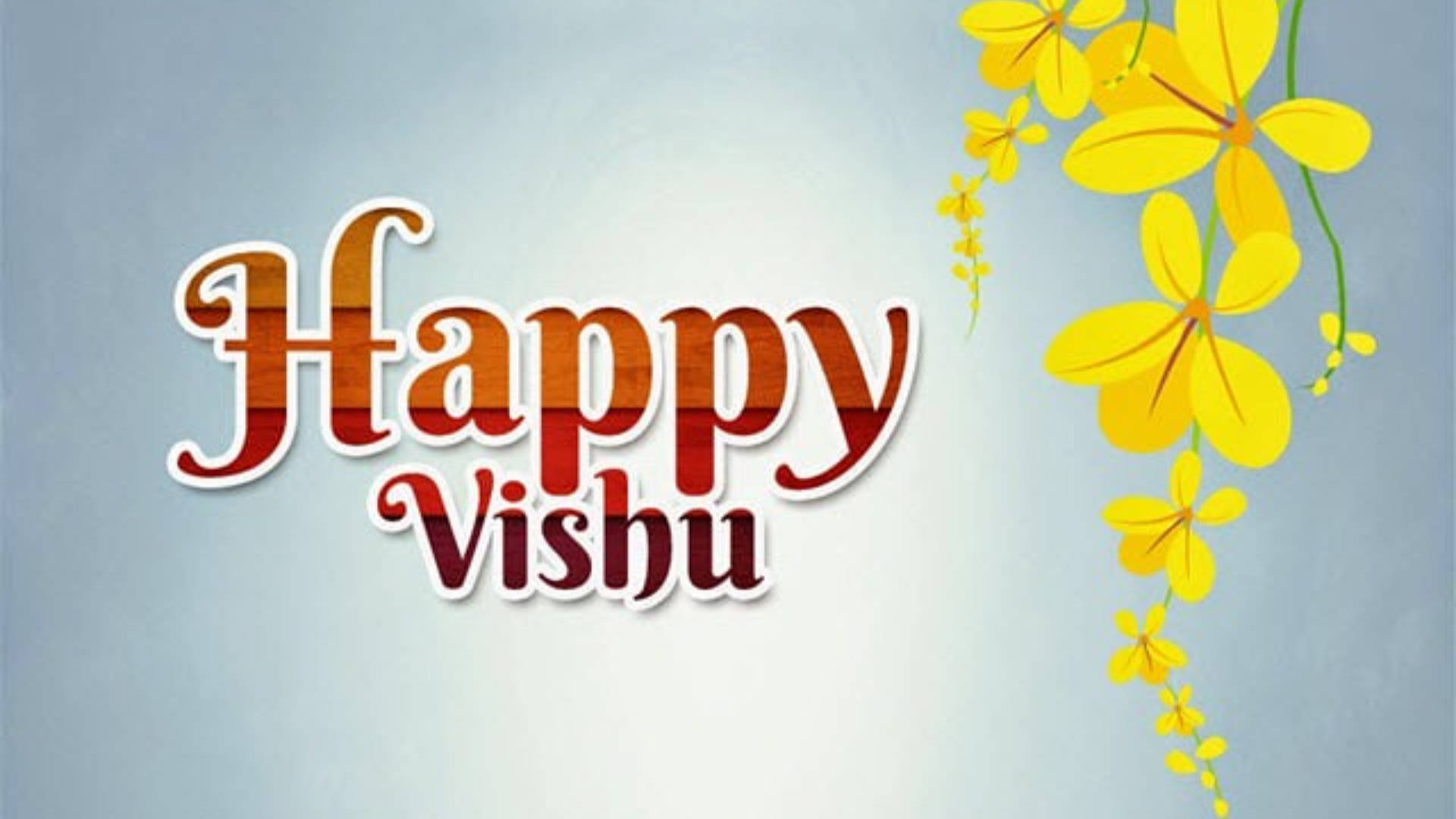 Happy Vishu Greeting Gradient Gray Background Wallpaper