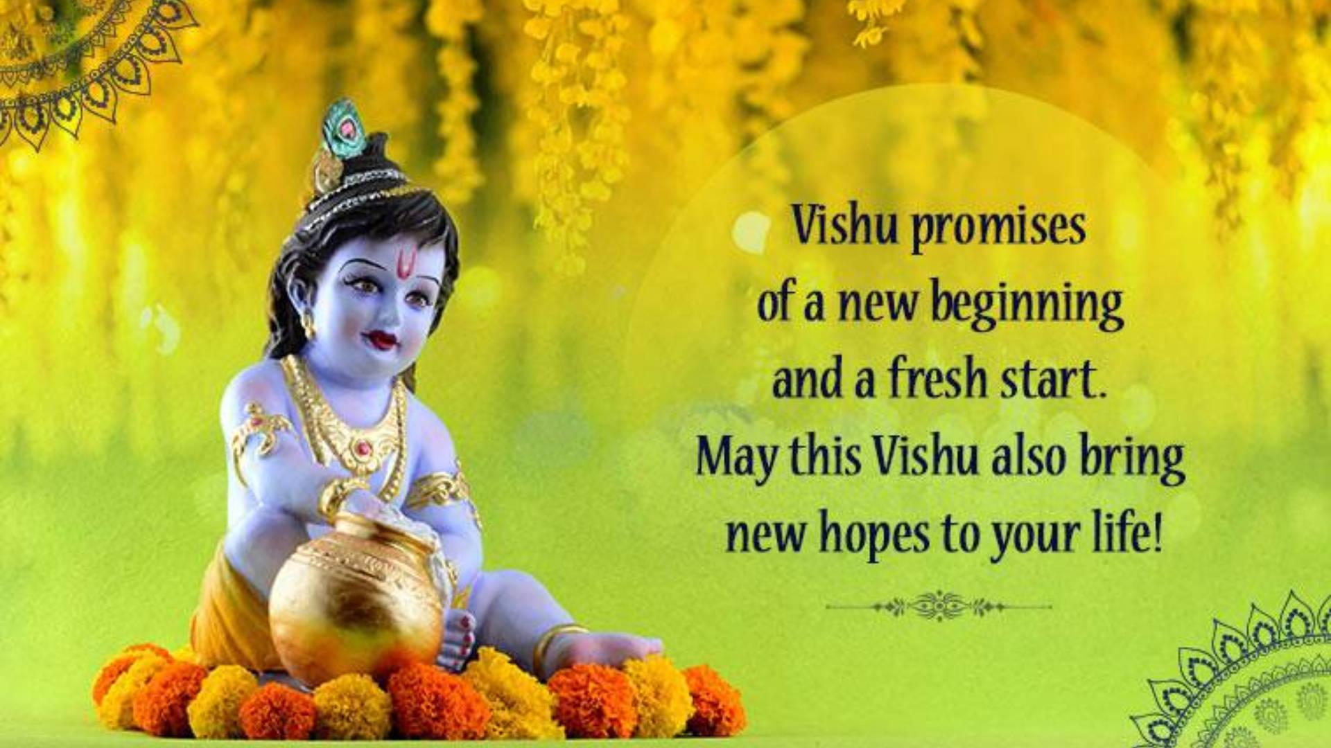 Happy Vishu Kanni Short Quotation Wallpaper
