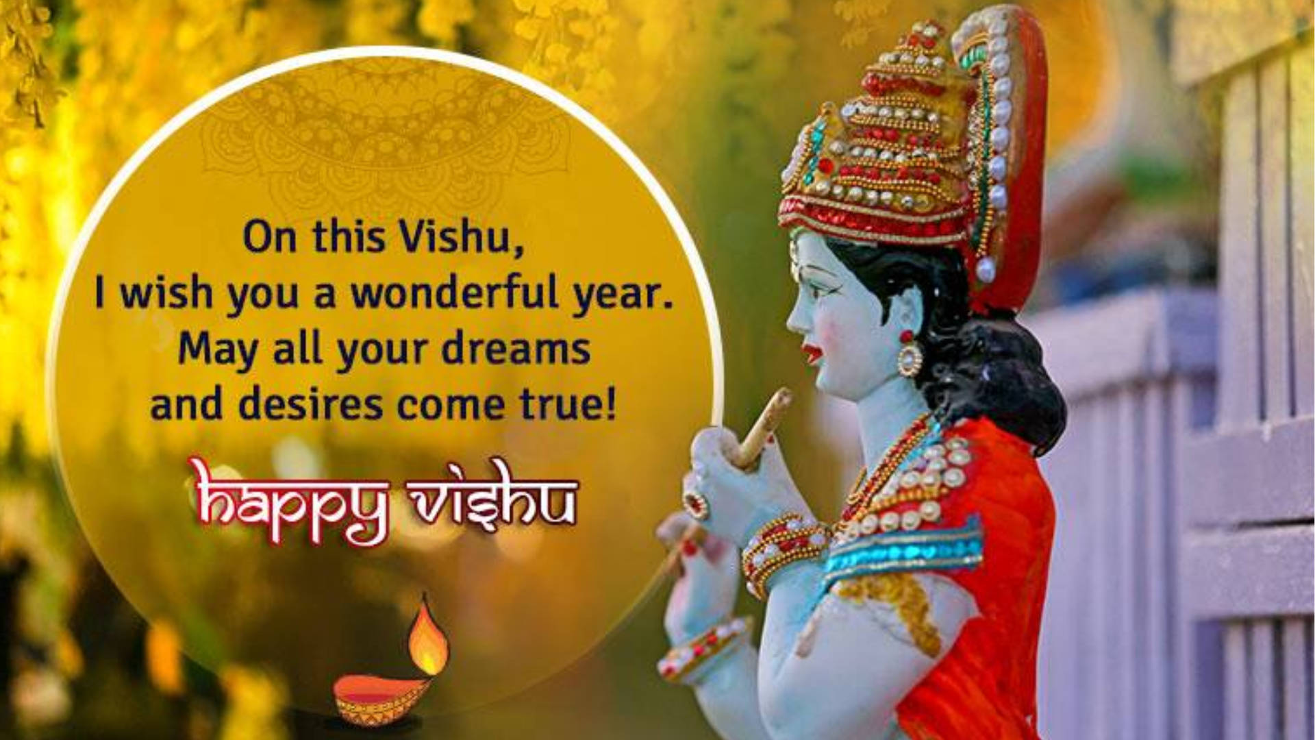 Happy Vishu Short Quotation Greeting Wallpaper