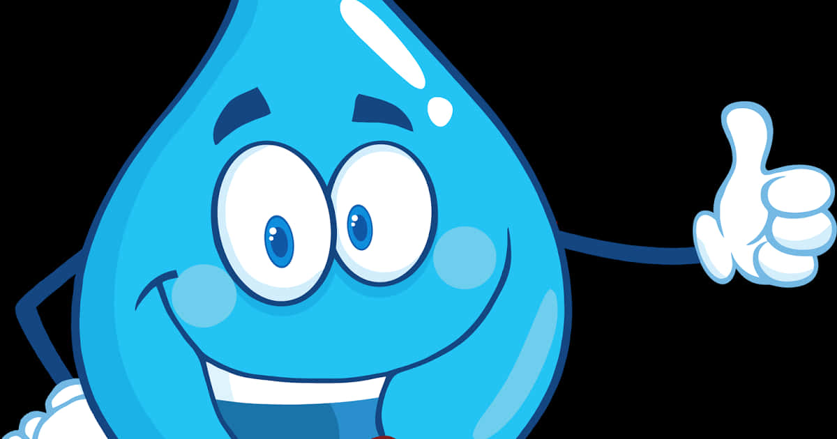 Happy Water Drop Cartoon Giving Thumbs Up PNG