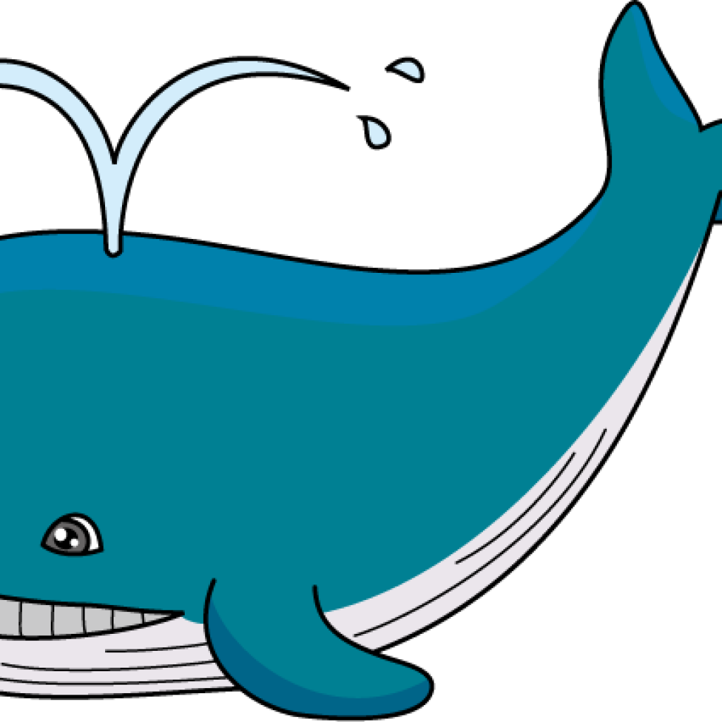 Happy Whale Cartoon Clipart PNG