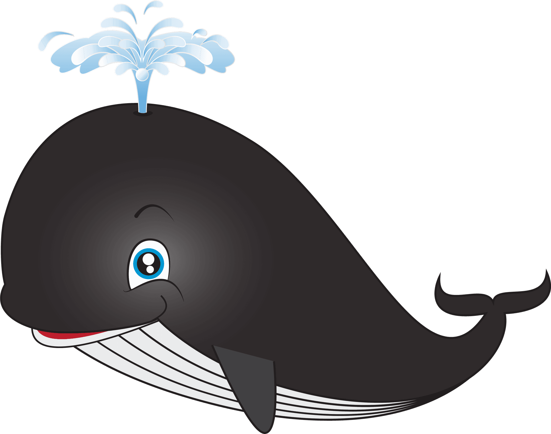 Happy Whale Cartoon Clipart PNG