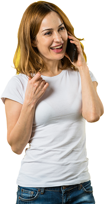 Happy Woman On Phone PNG