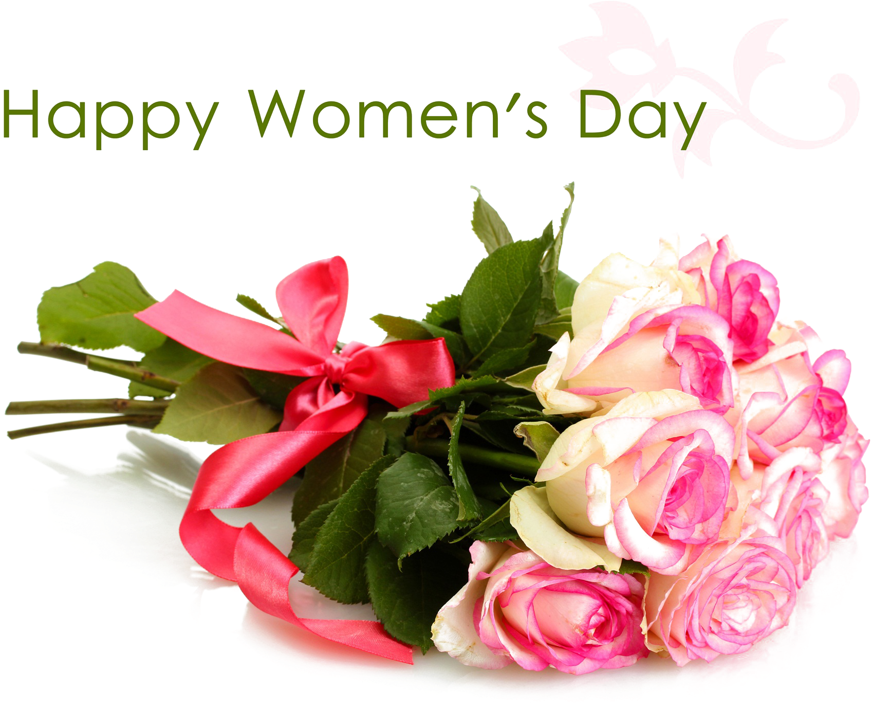 Happy Womens Day Roses Celebration PNG