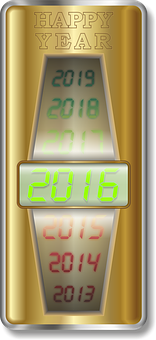 Happy Year Golden Countdown Timer PNG