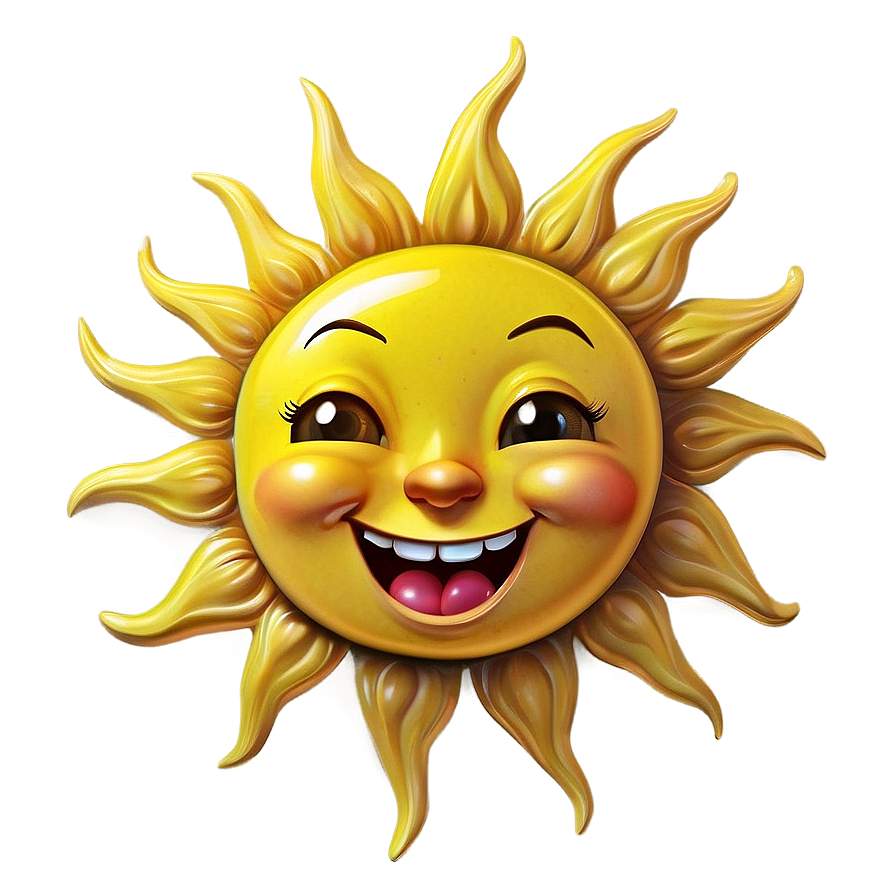 Happy Yellow Cartoon Sun Png Xhh PNG