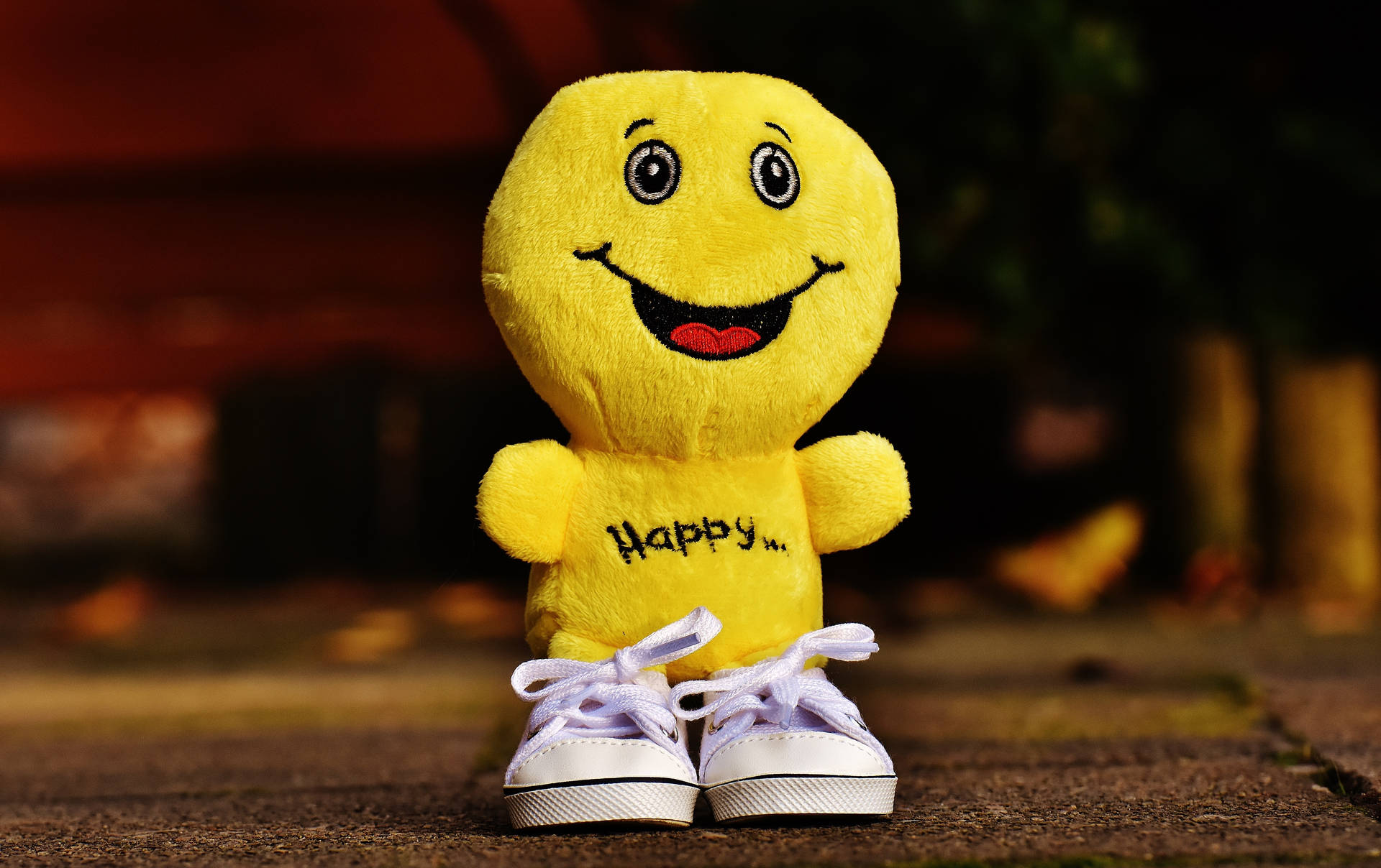 Happy Yellow Smiley Toy Wallpaper