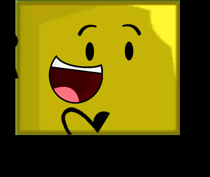 Happy Yellow Square Cartoon Character PNG