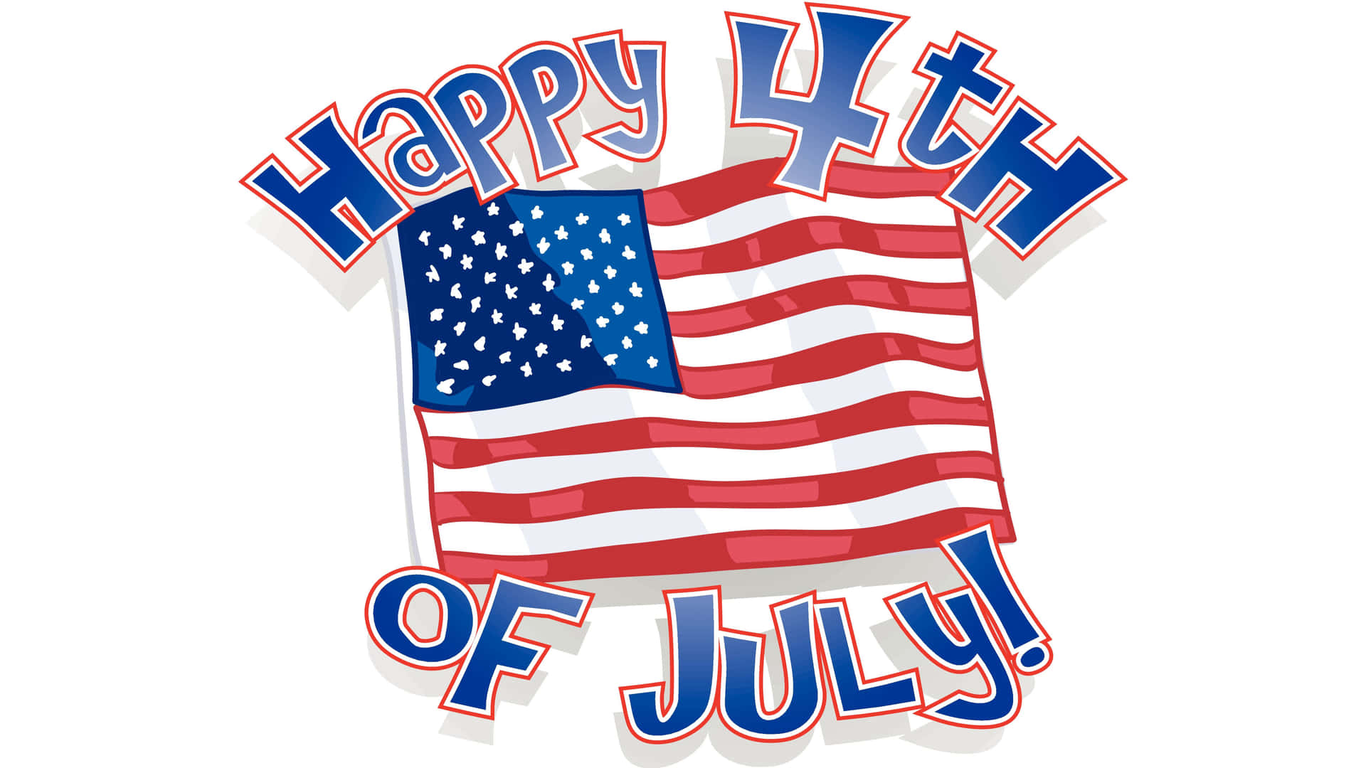 Happy4thof July American Flag Greeting Wallpaper