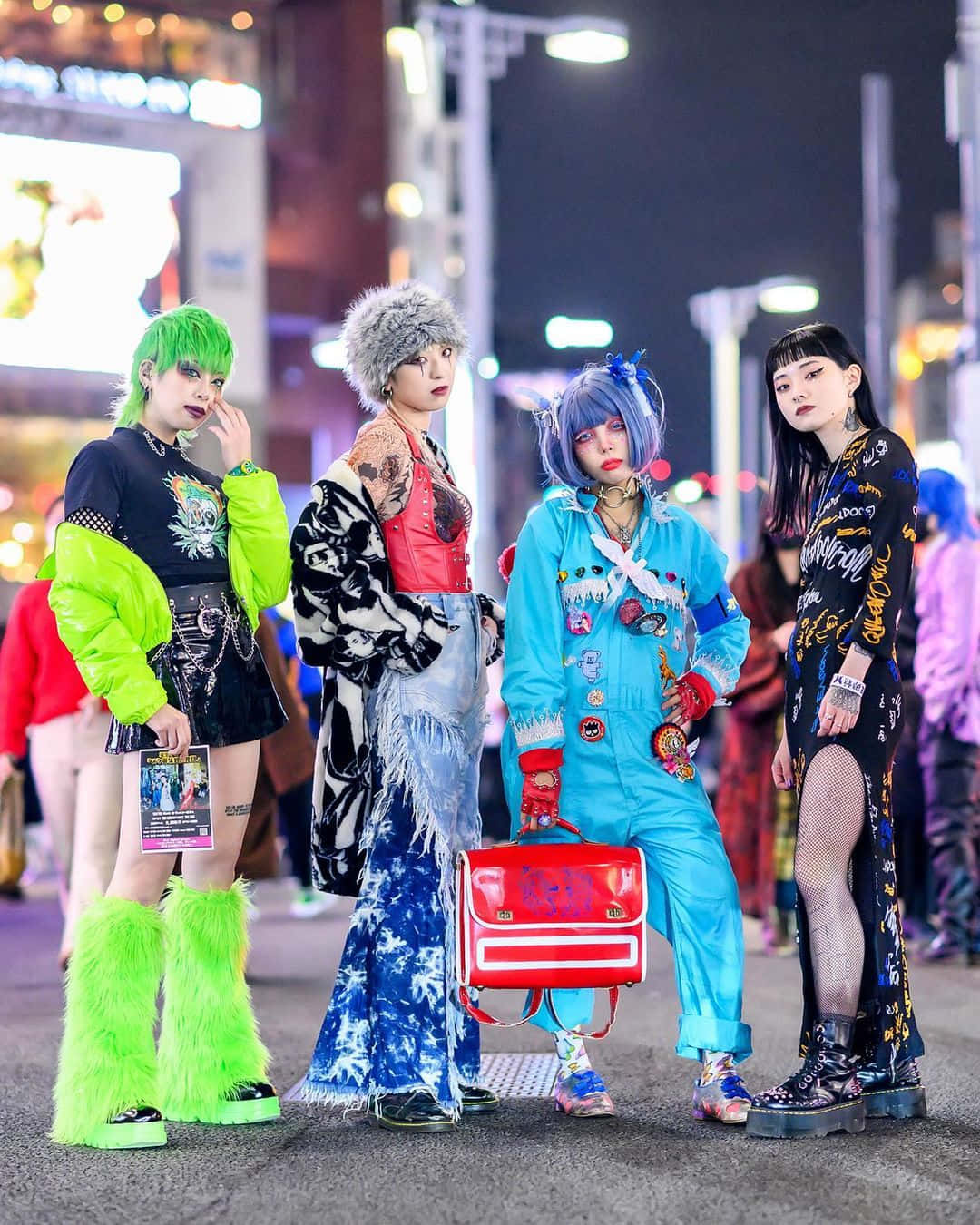 Harajuku Girls Rocking Vibrant Street Fashion Wallpaper
