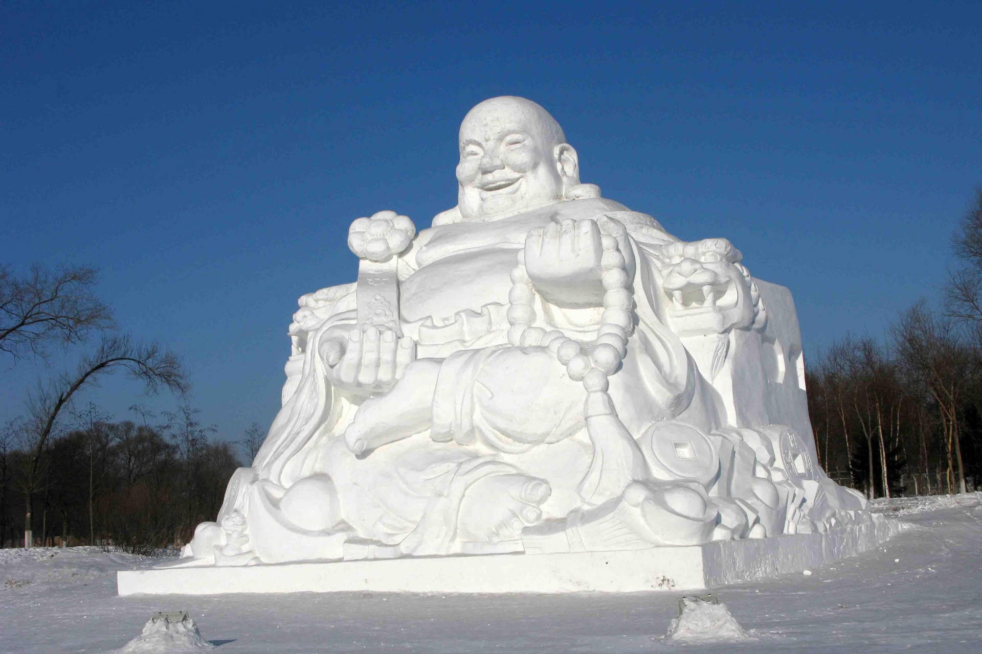 Esculturadel Buda De Harbin Fondo de pantalla