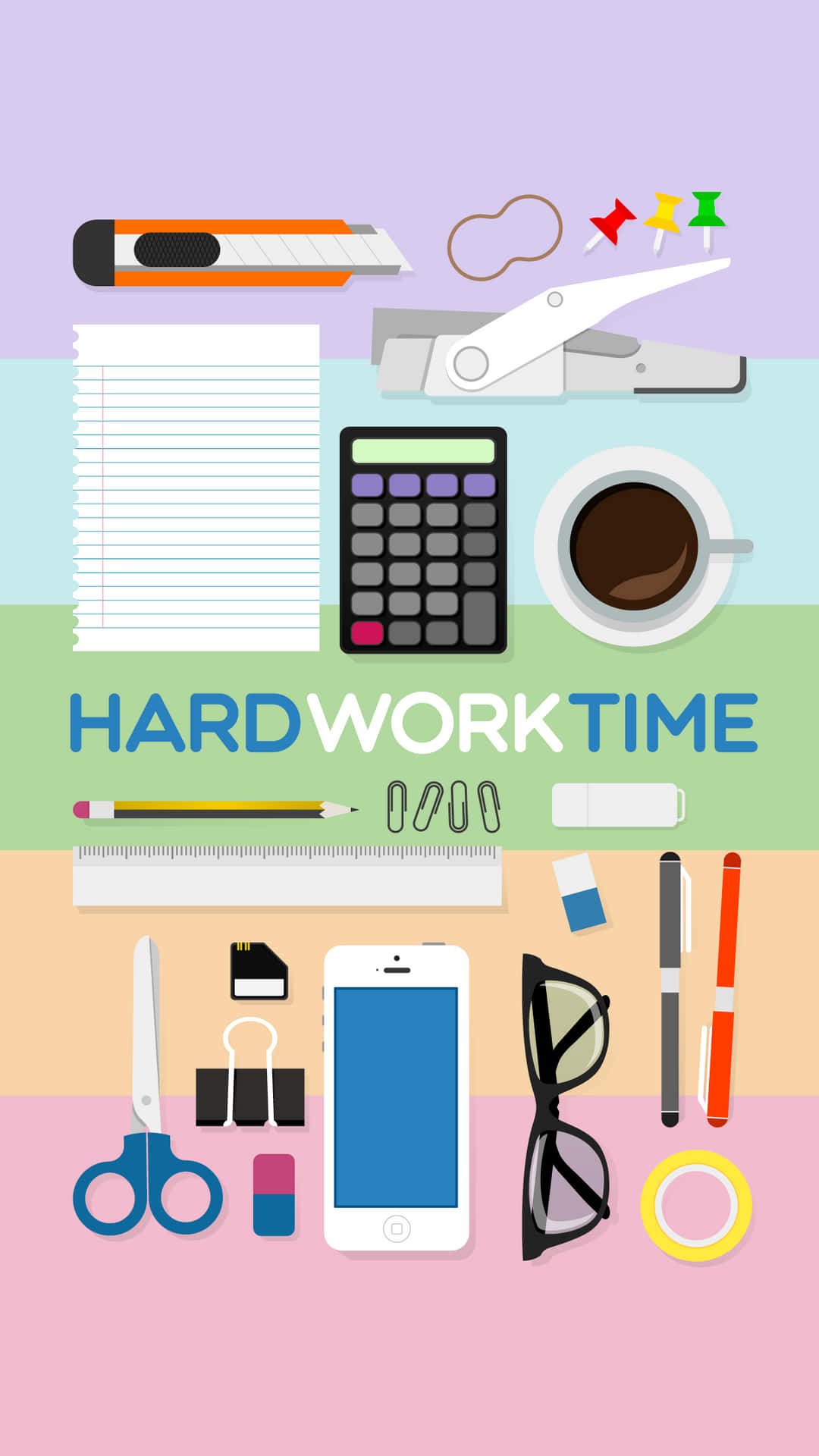 Hard Work Time Graphic Art Picture