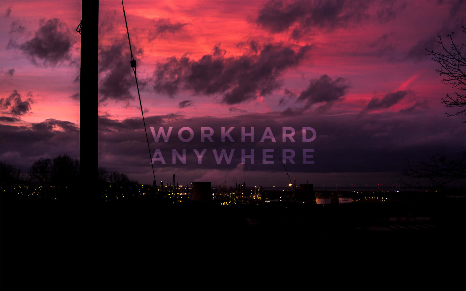 Hard Work Anywhere Pink Sky Picture