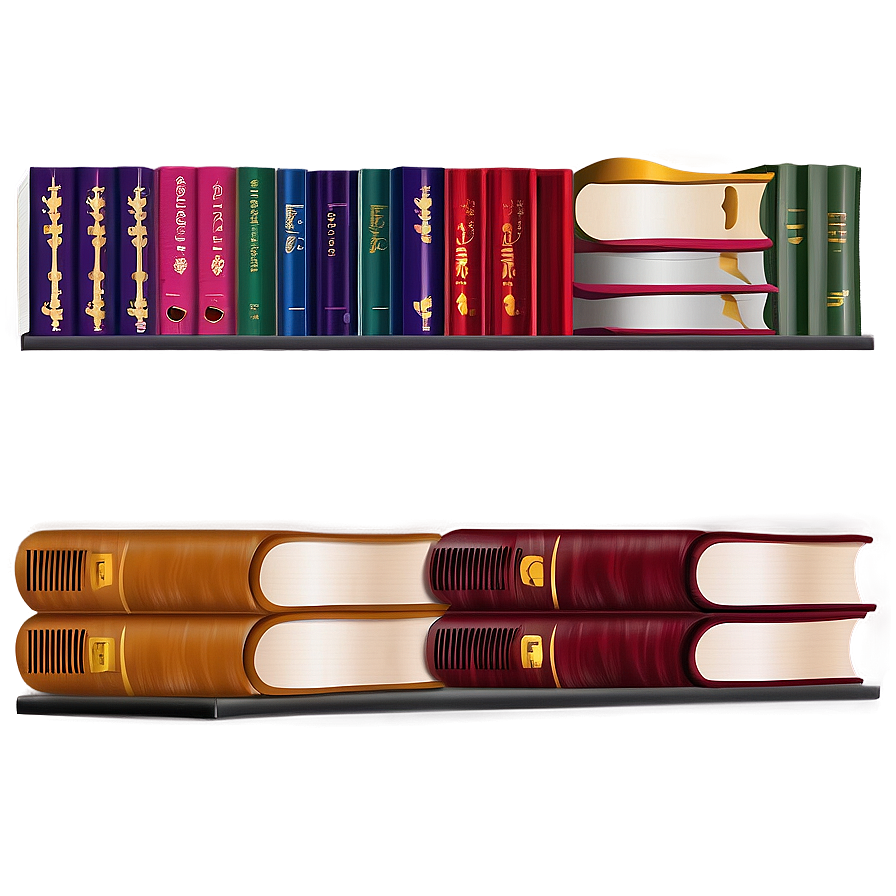 Hardcover Books Shelf Png Err47 PNG
