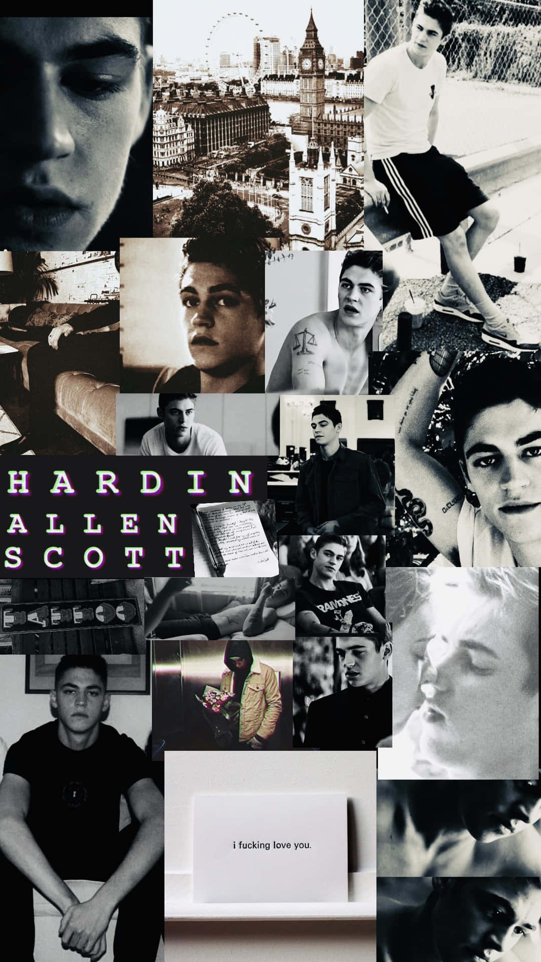 Hardin Scott Dark Aesthetic Collage Wallpaper