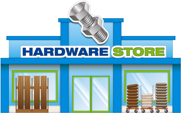 Hardware Store Front Illustration PNG