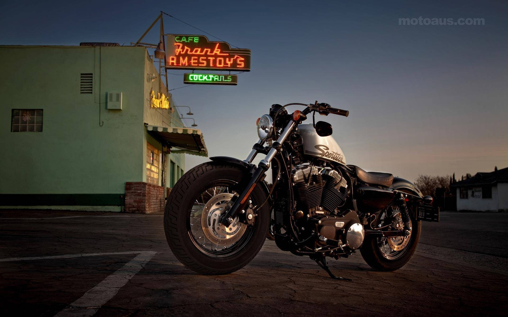 Harley Davidson At Night