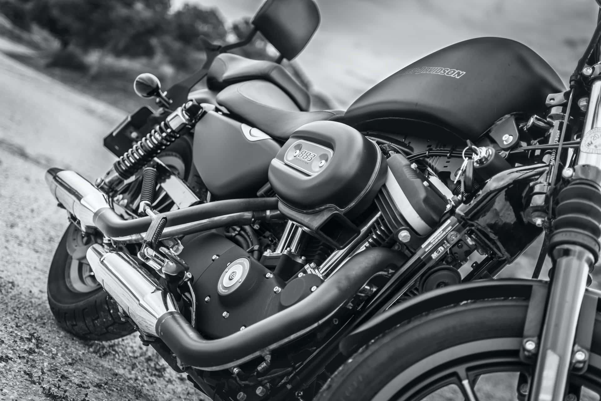 Harley Davidson Black And White Background