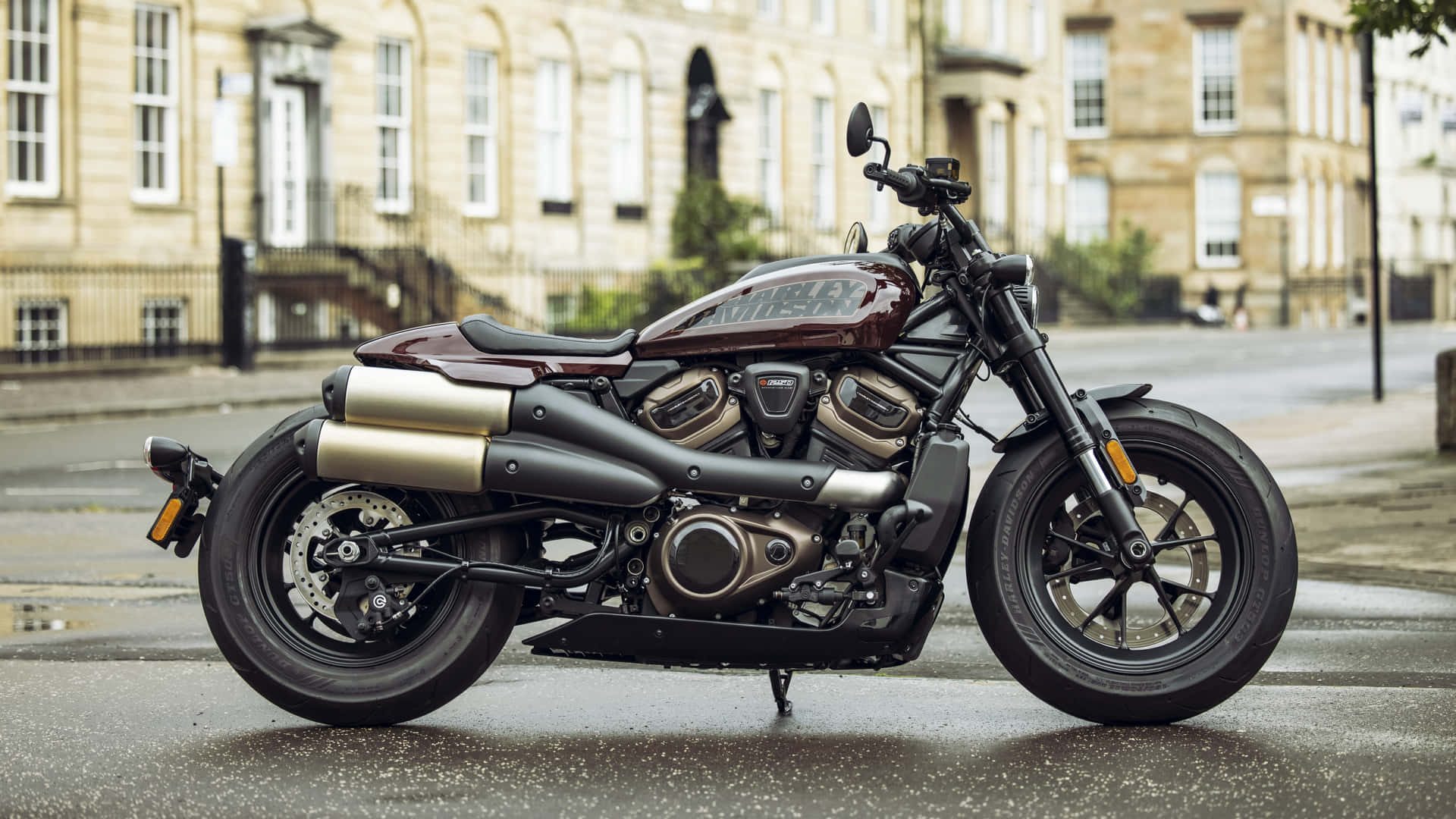 Hintergrundbildeines Harley Davidson Forty Eight Motorrads