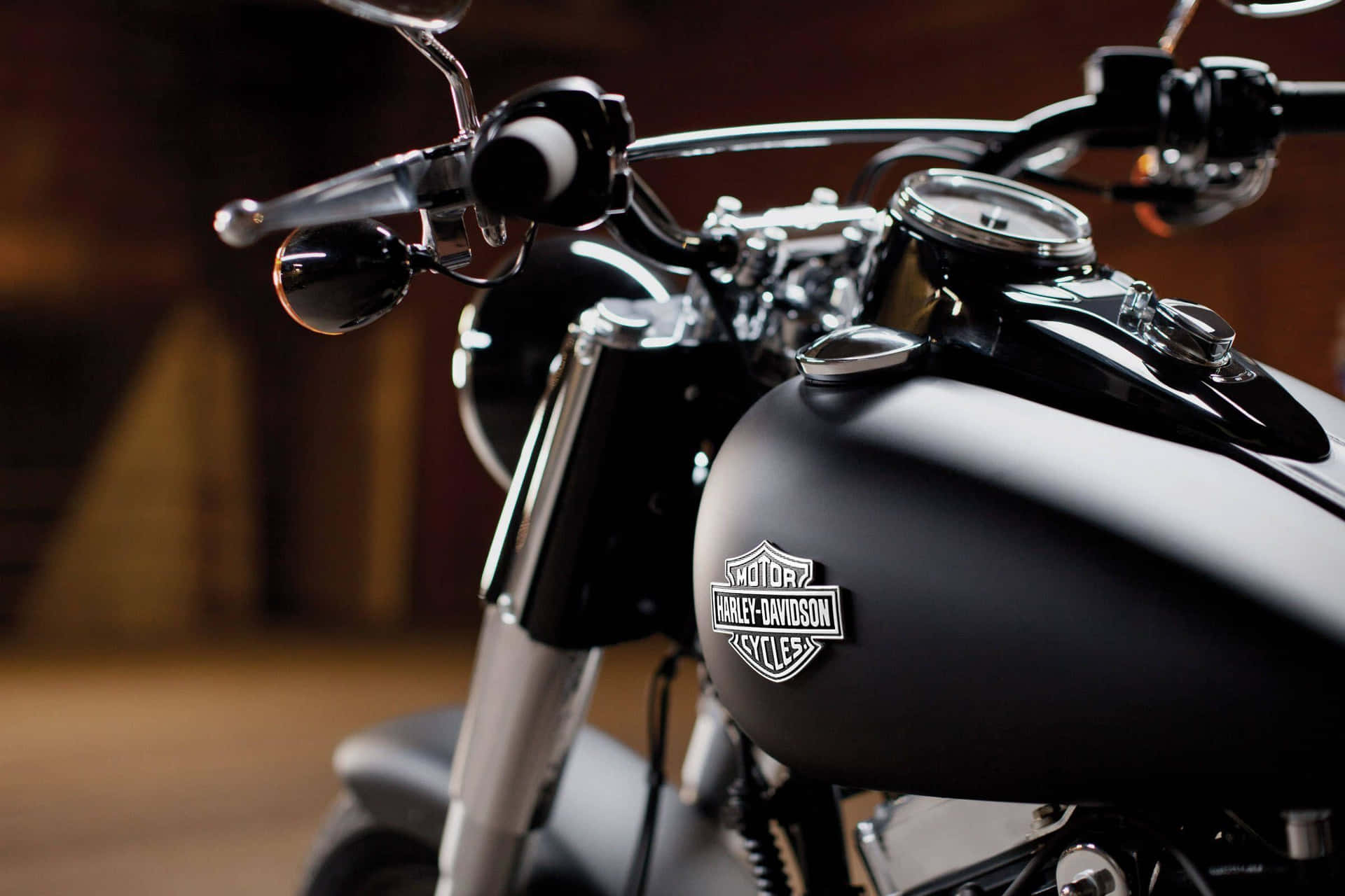Harleydavidson Schwarzes Mattes Motor-hintergrundbild