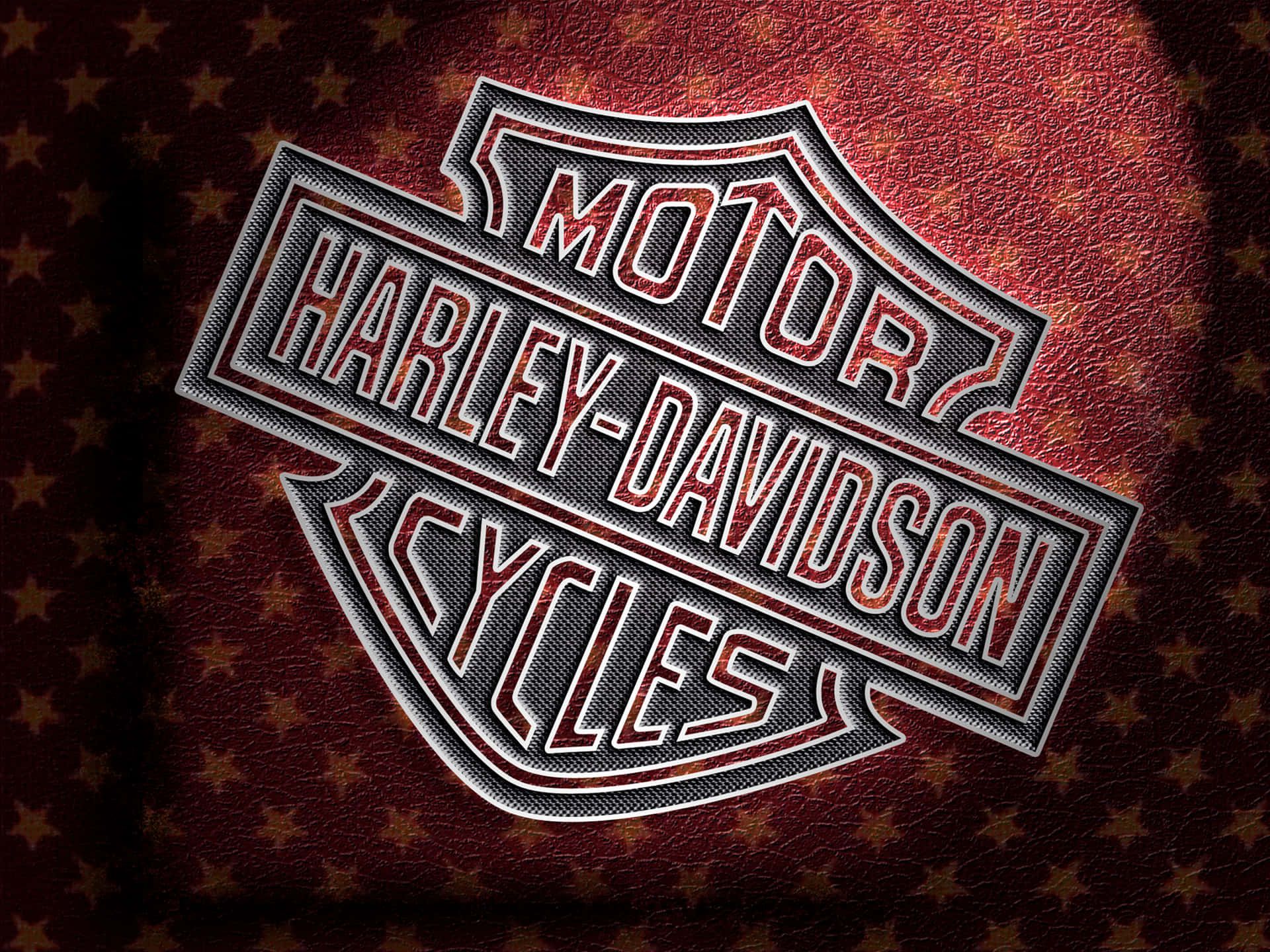 Fondooficial Rojo Con El Logo De Harley Davidson
