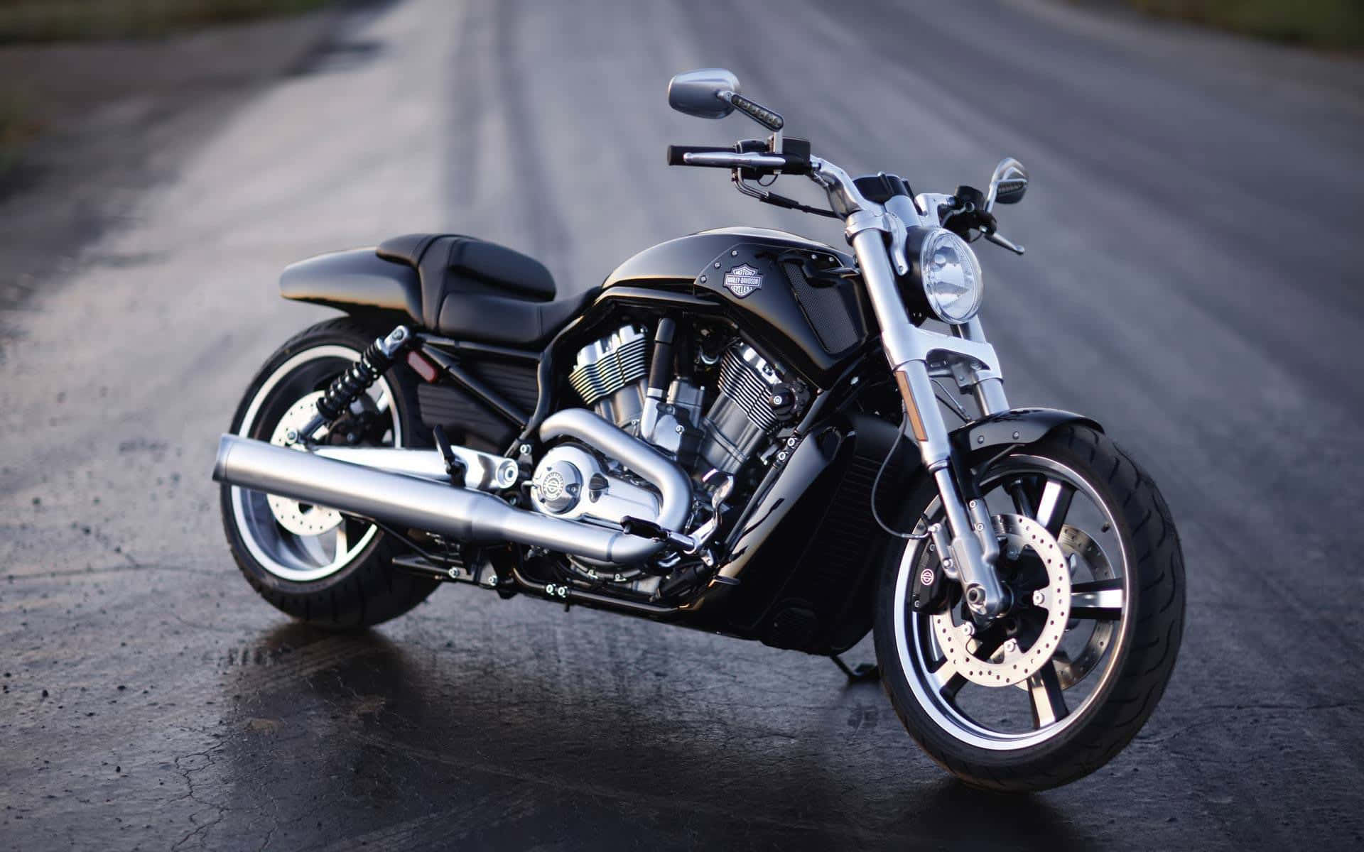 Sfondodesktop Con Harley Davidson Moto Nera