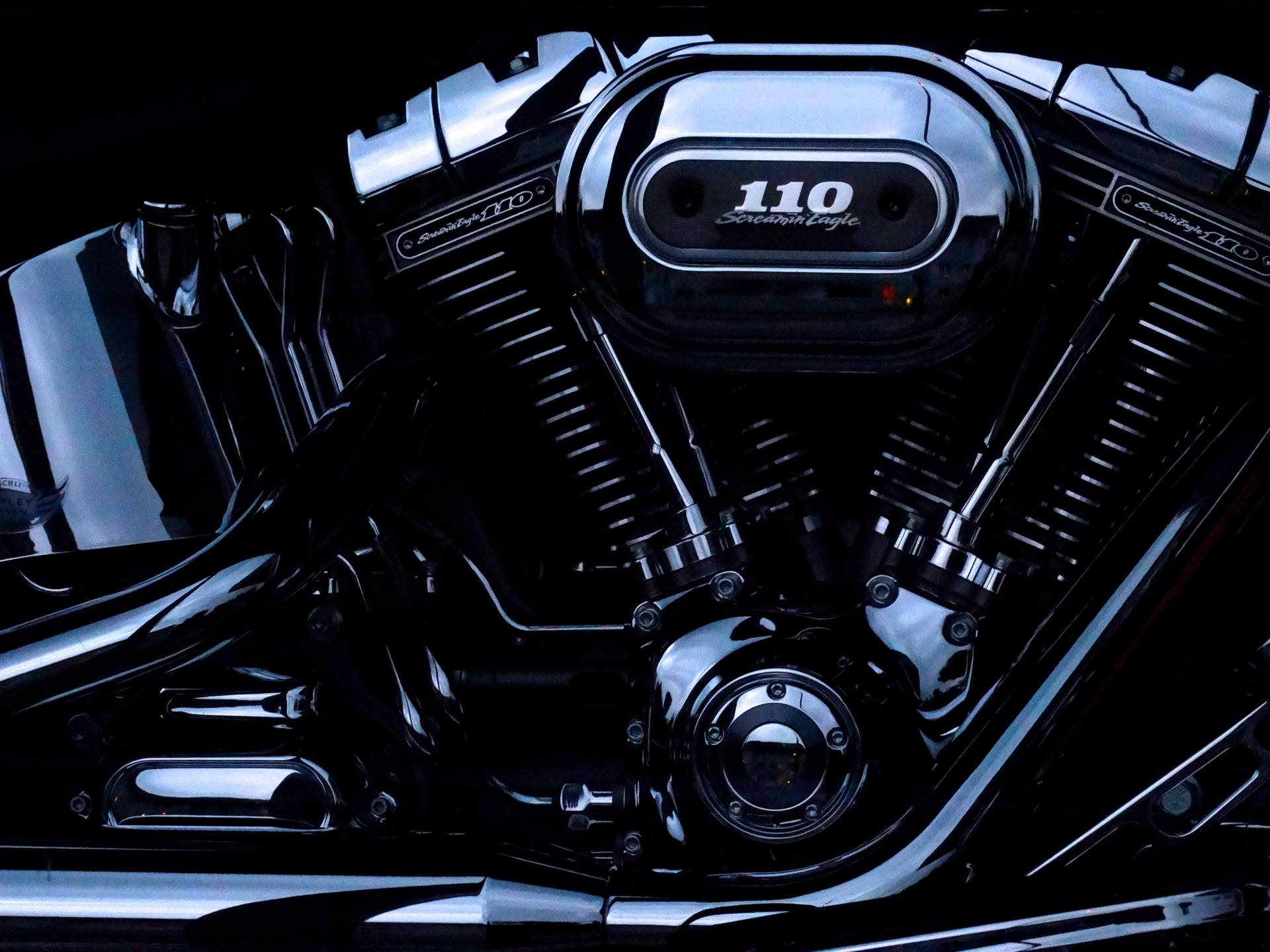 Harley Davidson Black Engine Wallpaper
