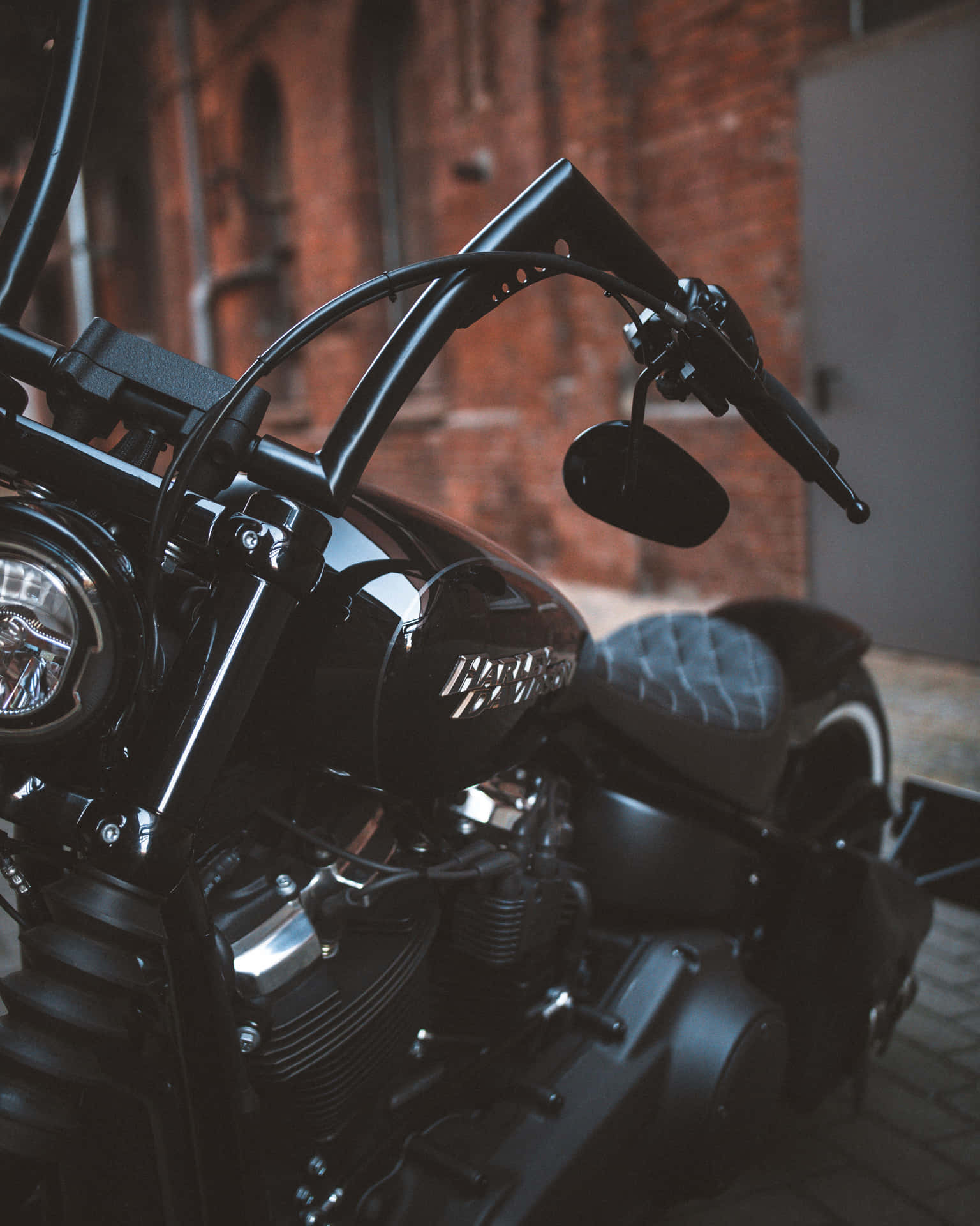 Motocicletanegra Harley Davidson Hd Fondo de pantalla
