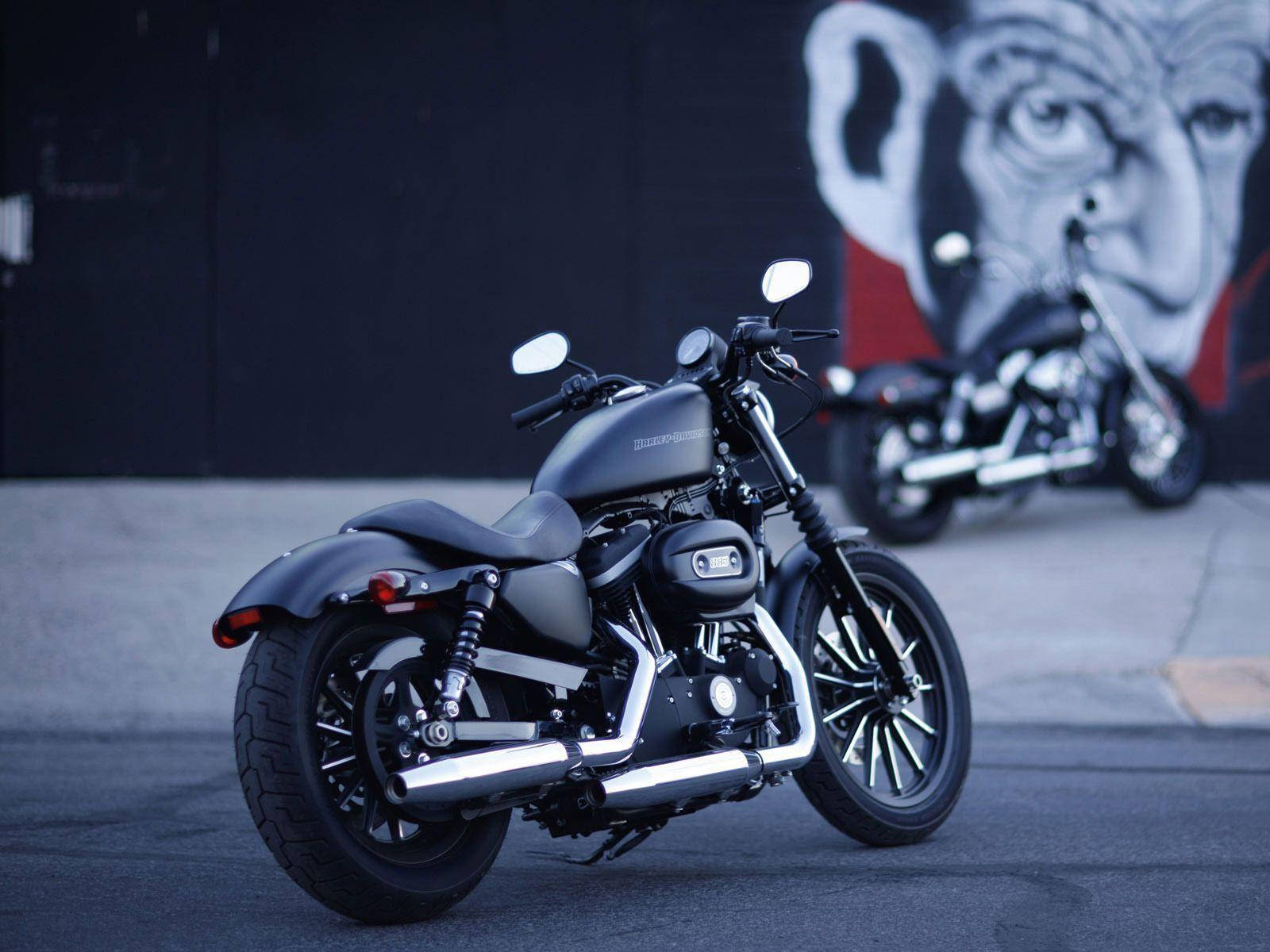 Harley Davidson In Charcoal Black Wallpaper
