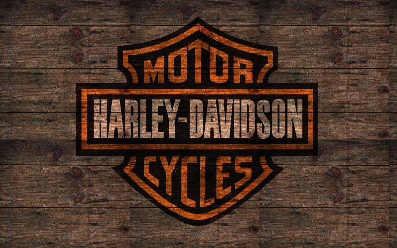 Harley Davidson Logo Rustic Wallpaper