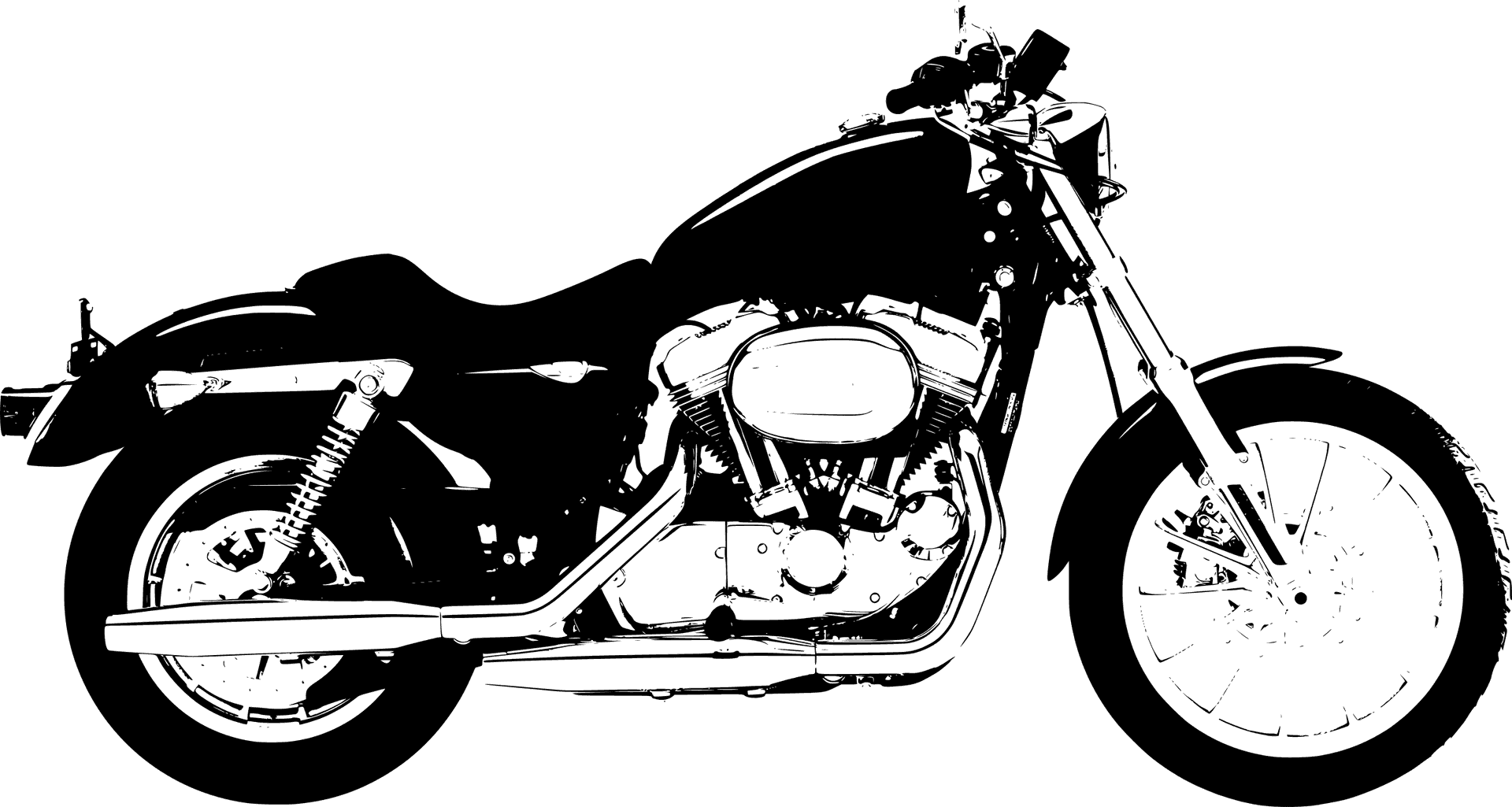 Harley Davidson Motorcycle Silhouette PNG