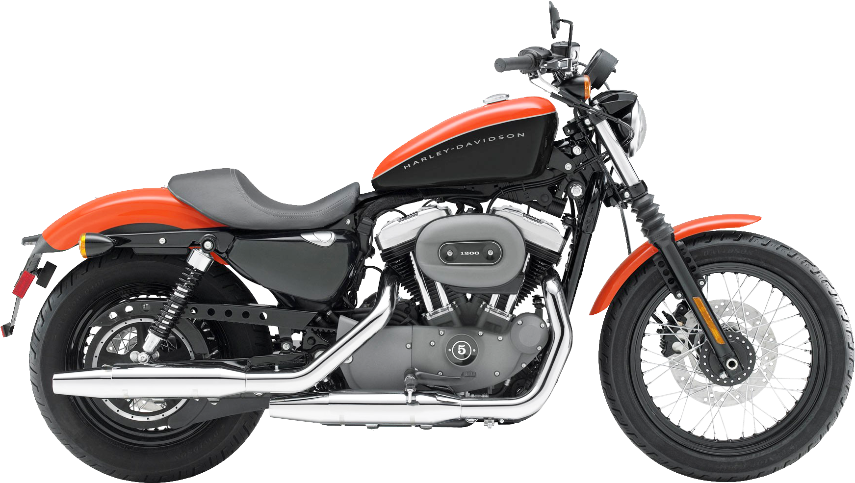 Harley Davidson Orange Black Motorcycle PNG