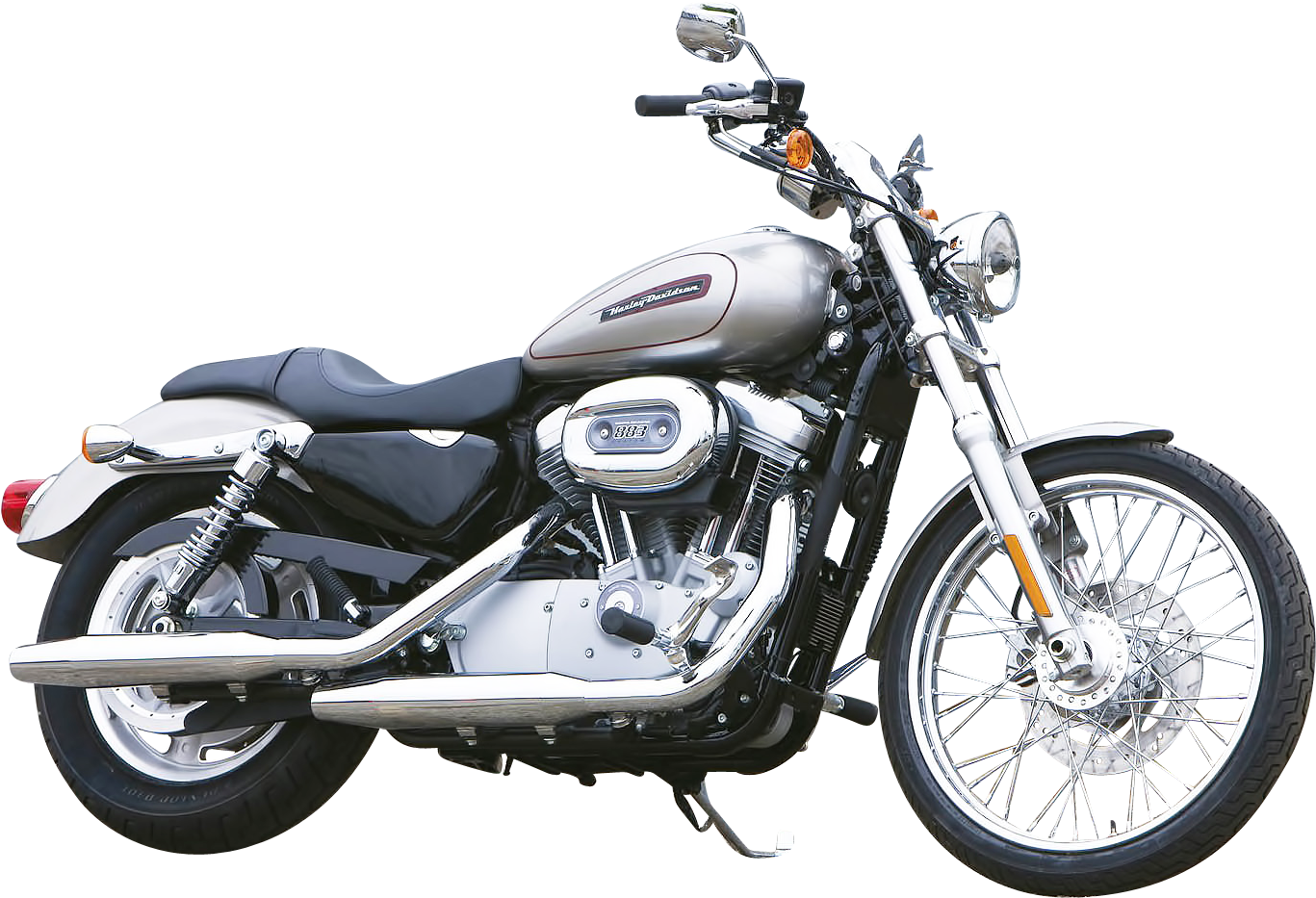 Harley Davidson Silver Motorcycle PNG