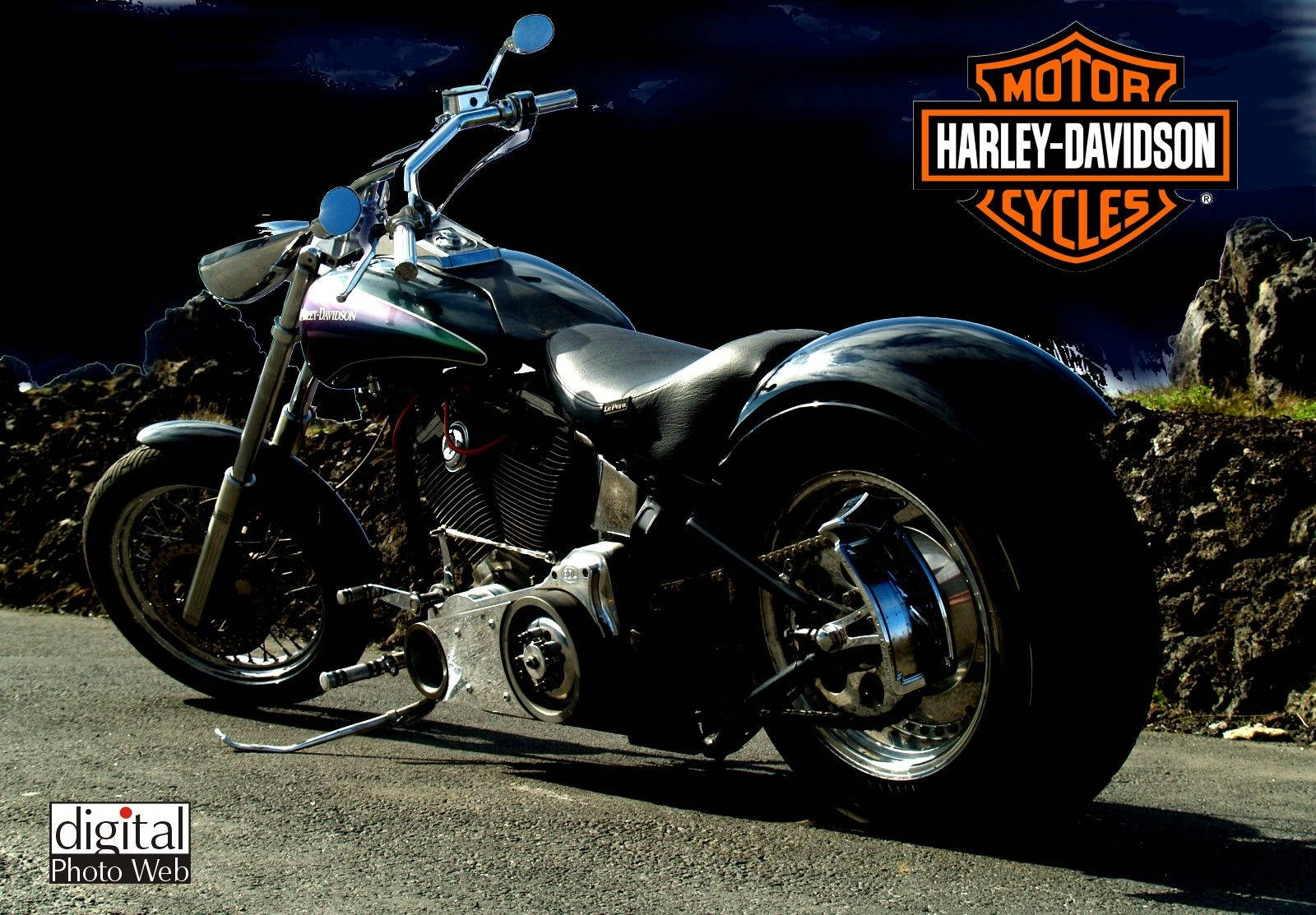Harley Davidson With Big Wheel