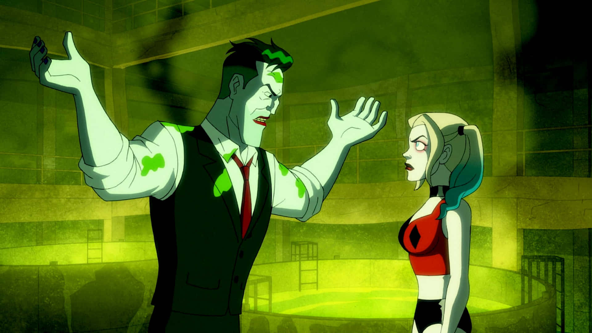 Mischievous Love: Harley Quinn and Joker in the world of animation Wallpaper