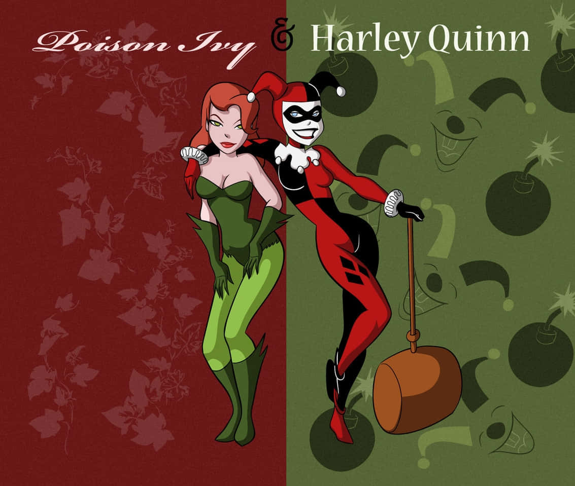 Harley Quinn And Poison Ivy - The Ultimate Femme Fatale Duo Wallpaper