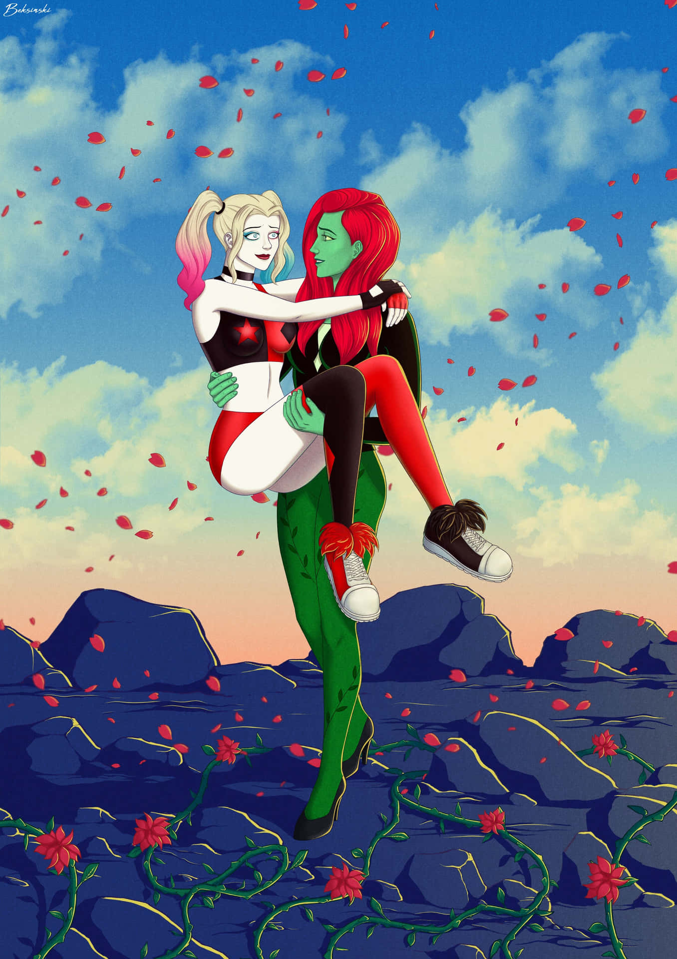 Poison Ivy Catwoman Harley Quinn DC Comics Girls 4K Wallpaper 42987