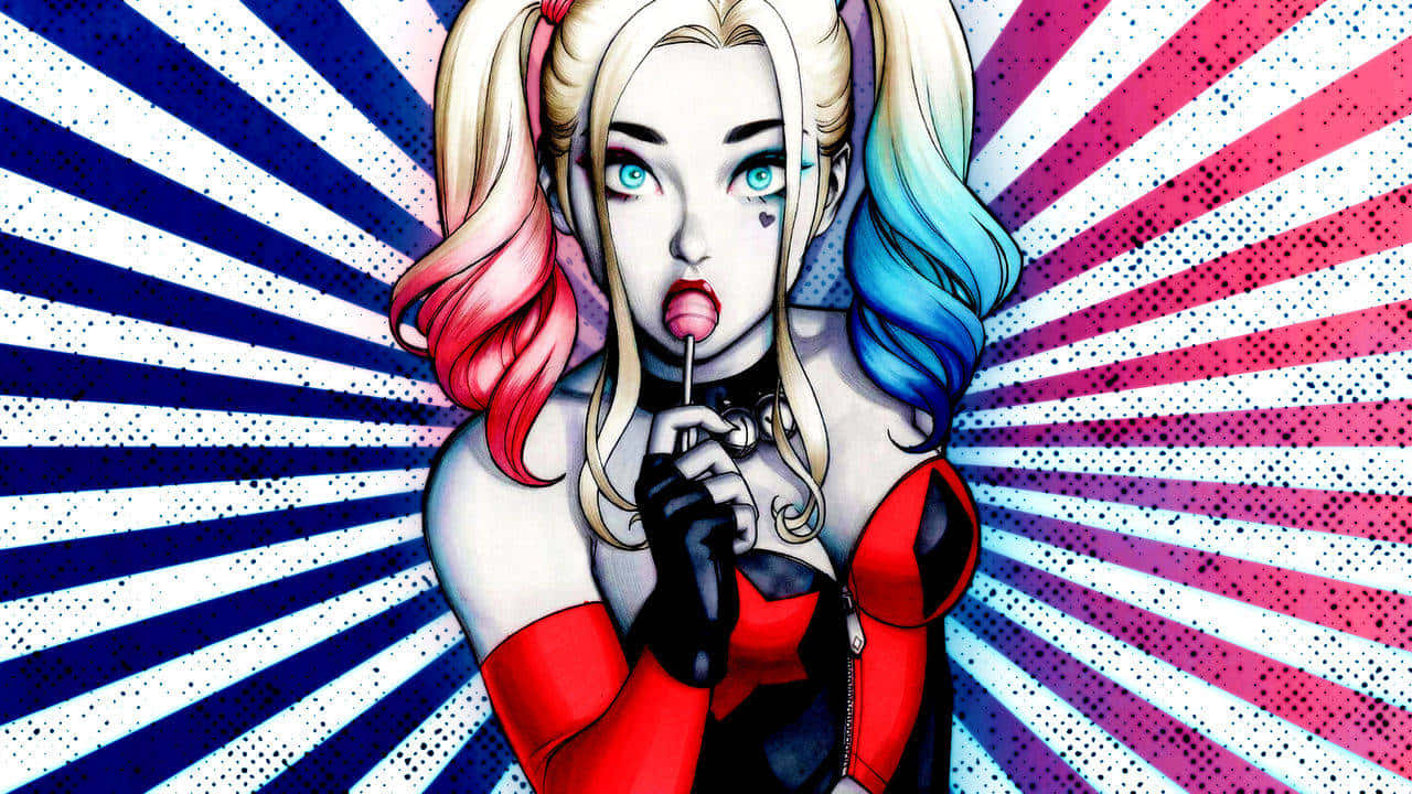 Harley Quinn Anime Lollipop Achtergrond