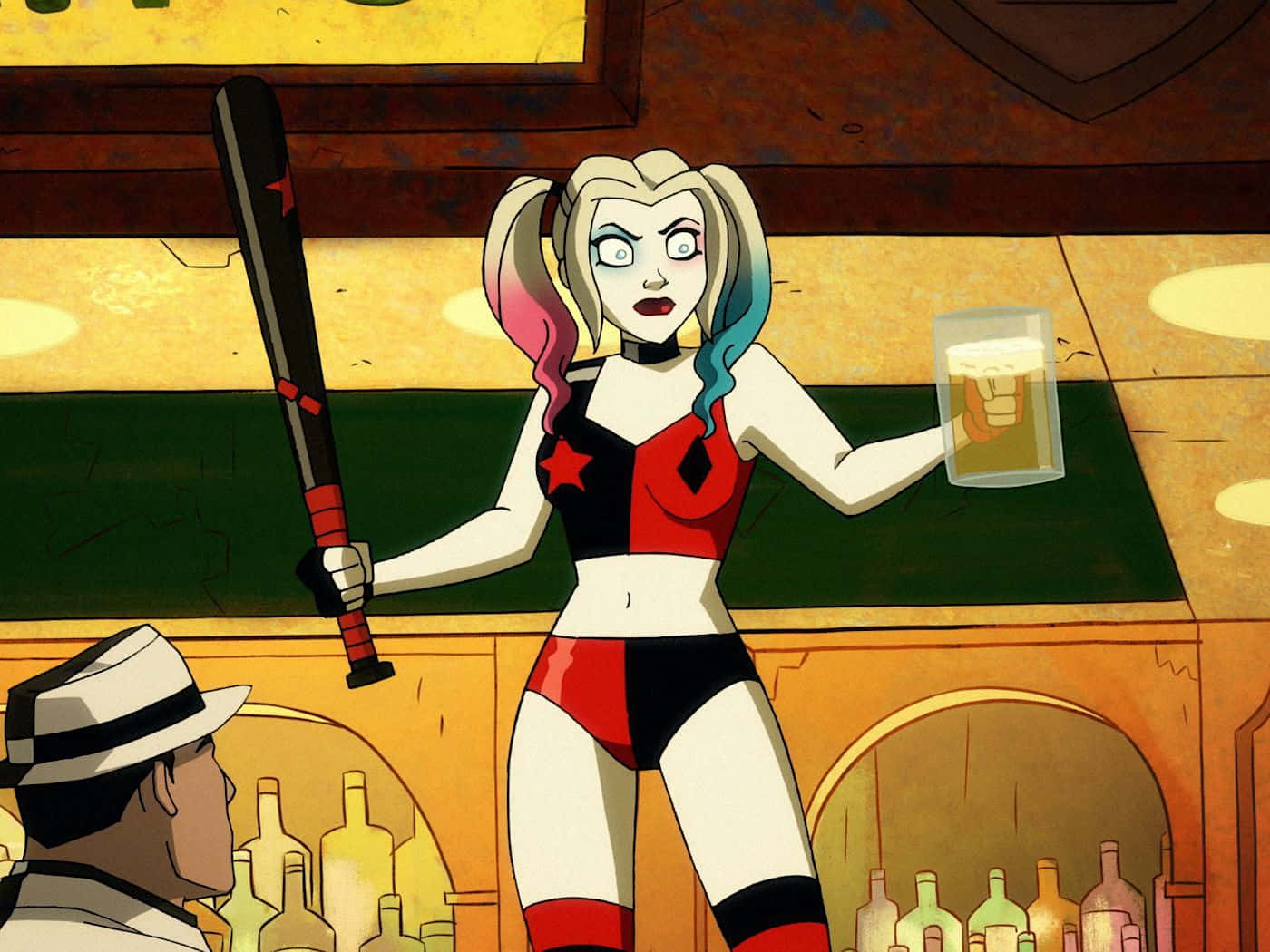 Harley Quinn Värikkäässä Ja Toimintapitoisessa Anime-sarjassa Taustakuva