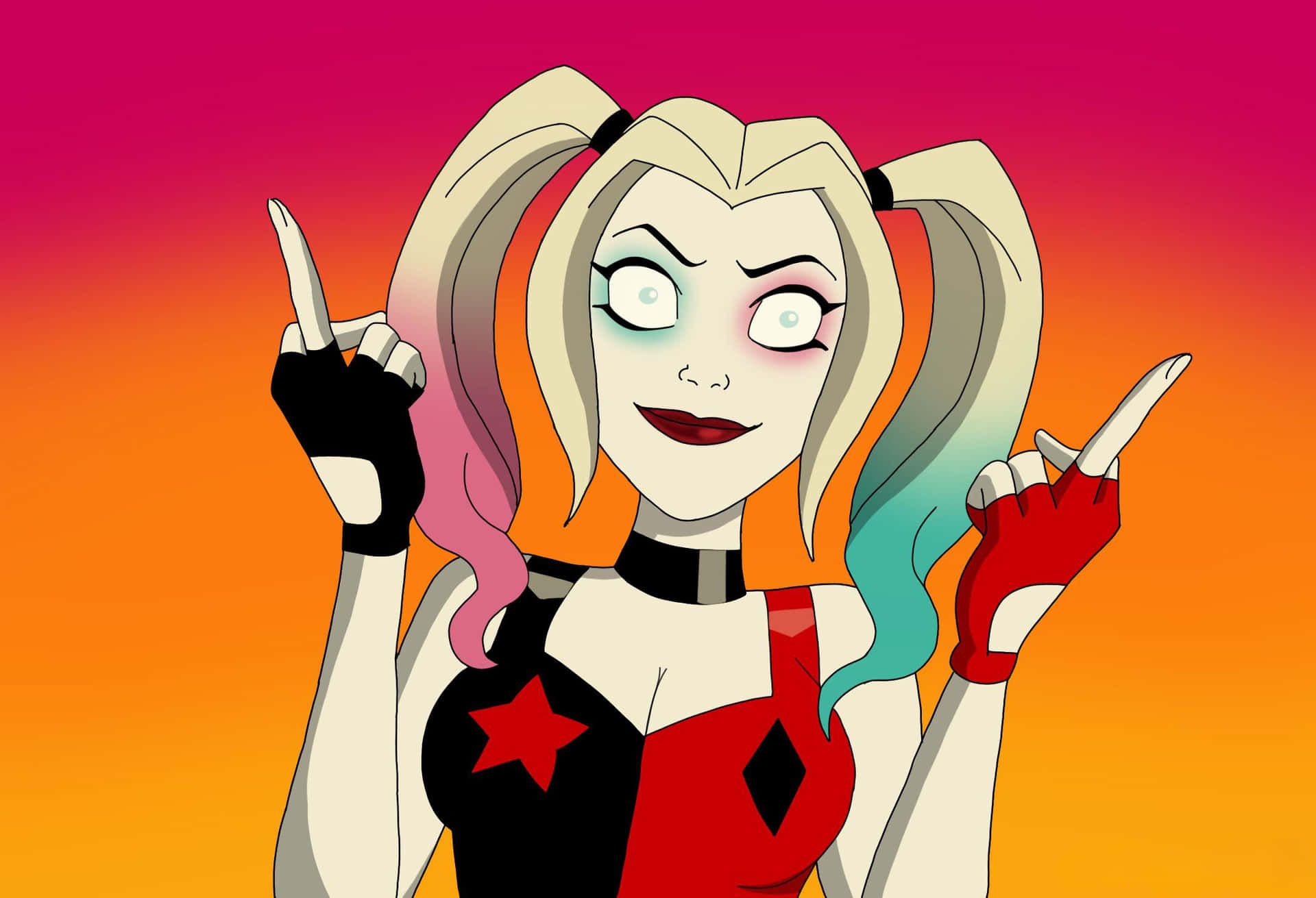 Harley Quinn and her crew in the thrilling anime series Wallpaper