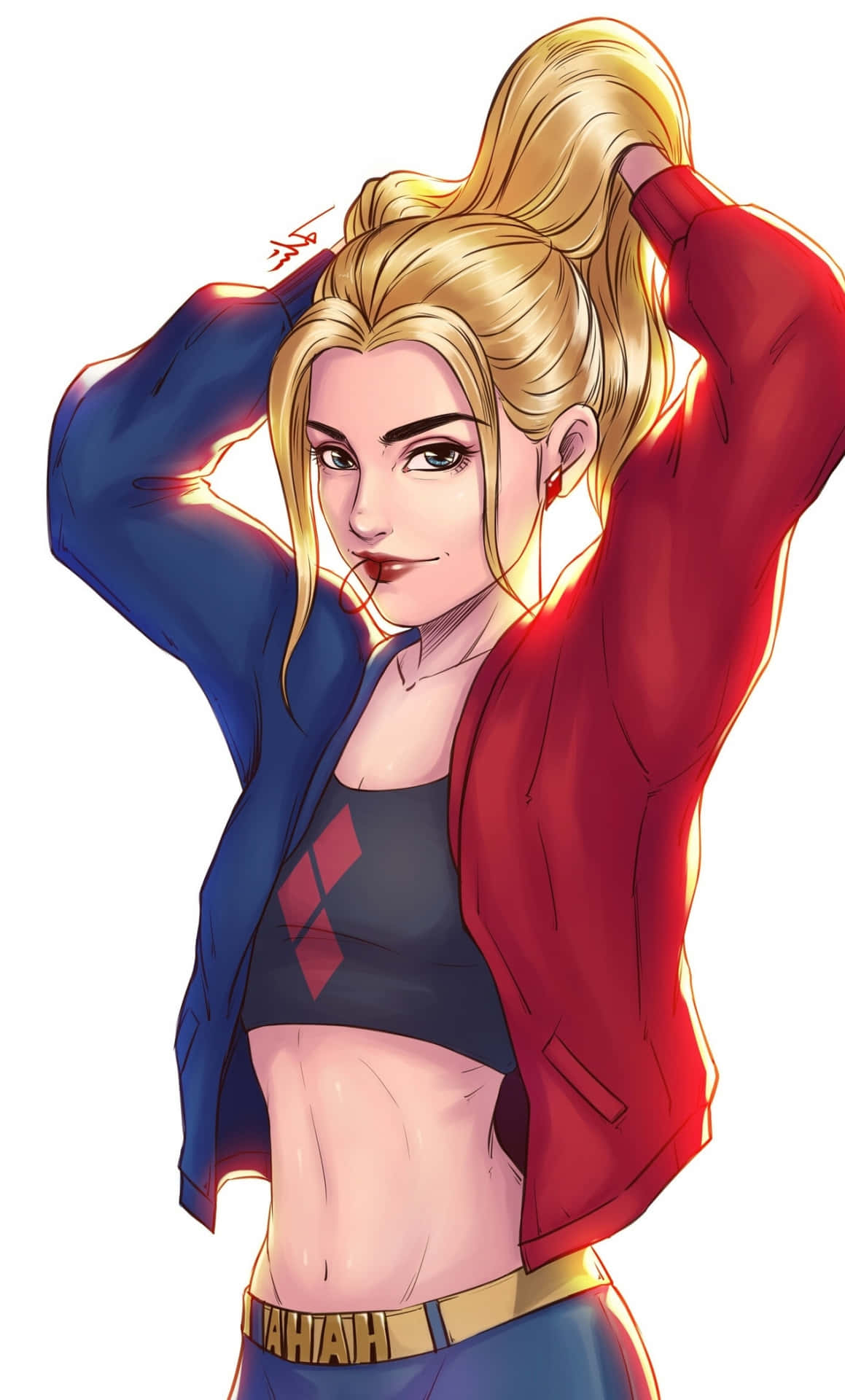 Artwork De Harley Quinn En Style Anime Fond d'écran