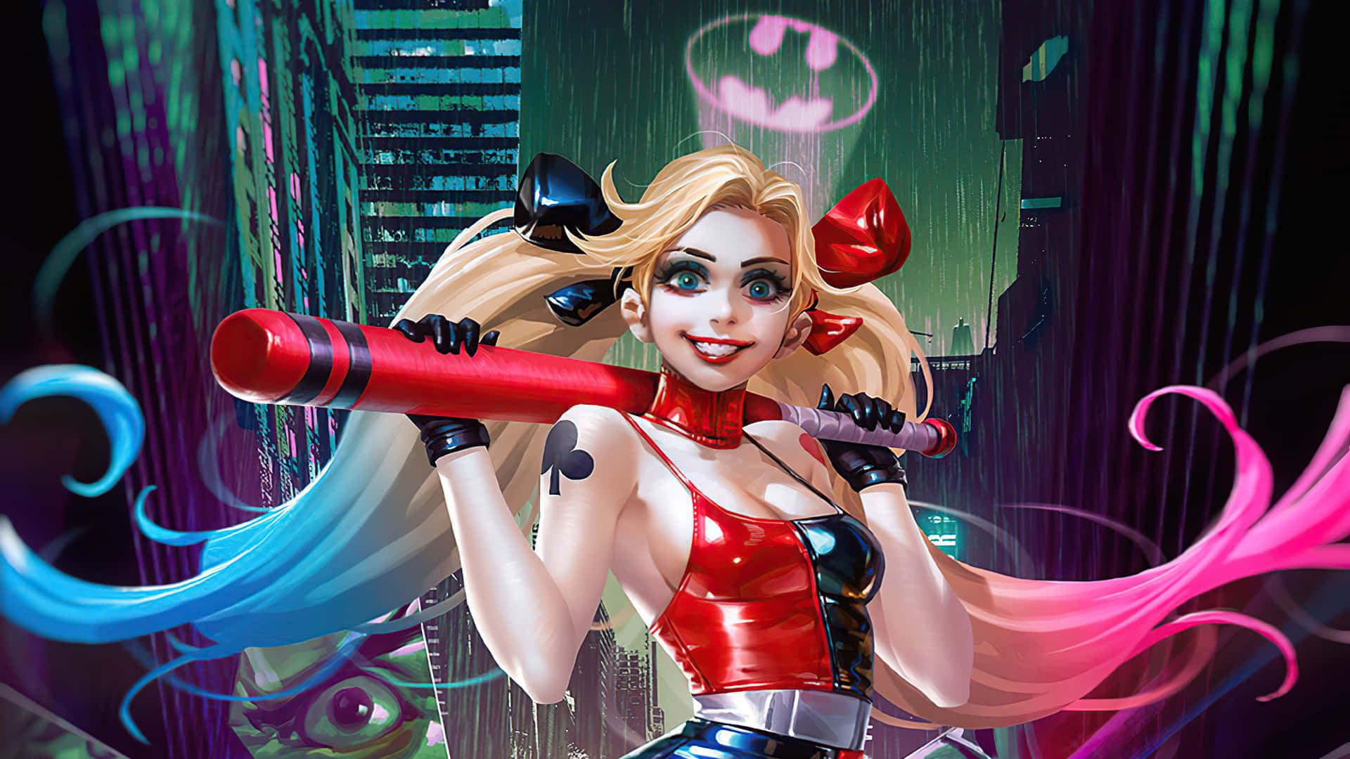 Artwork De Harley Quinn En Style Anime Fond d'écran