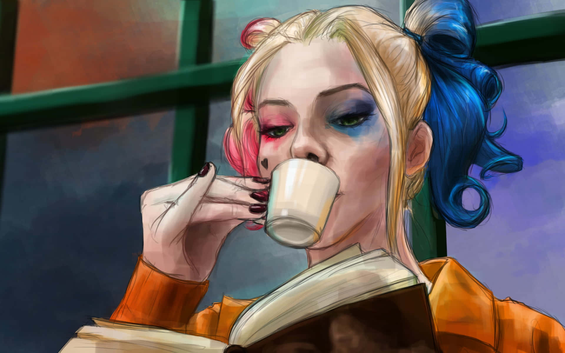 Harley Quinn takes on the night in Arkham City Wallpaper
