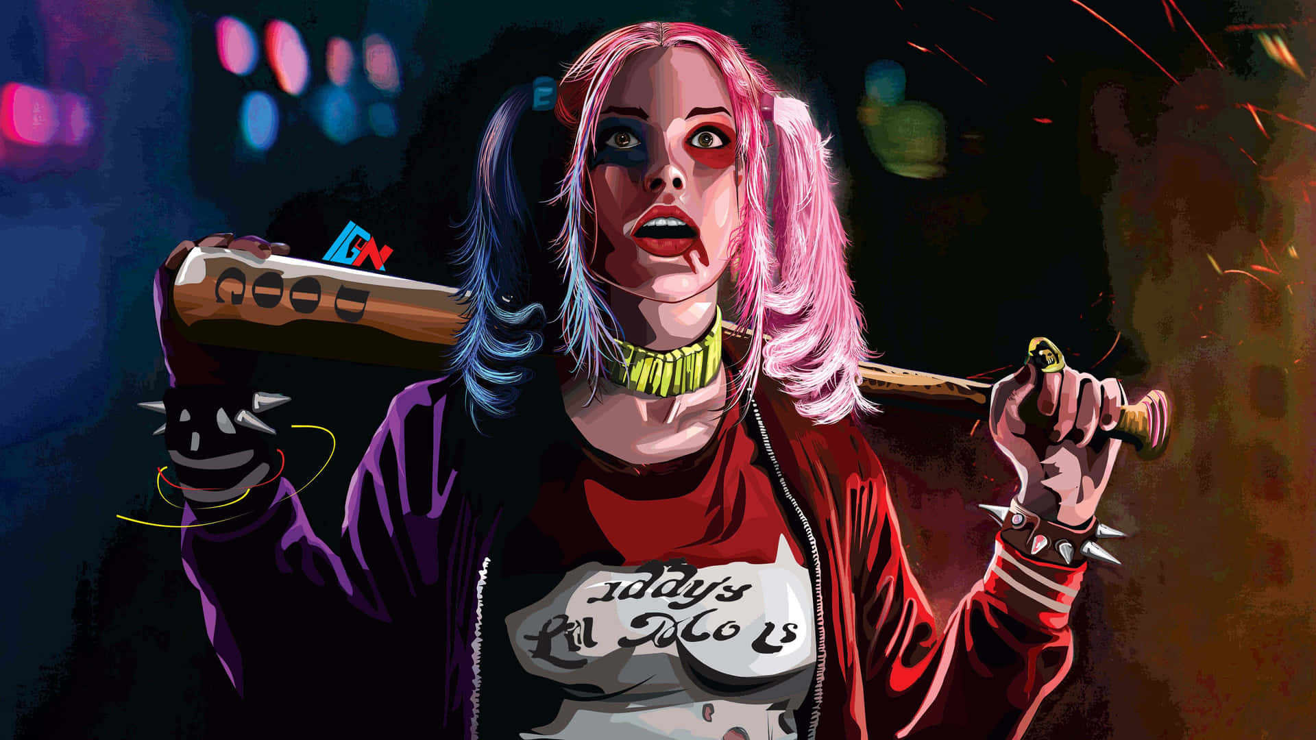Harleyquinn Hintergrund Mit Margot Robbie