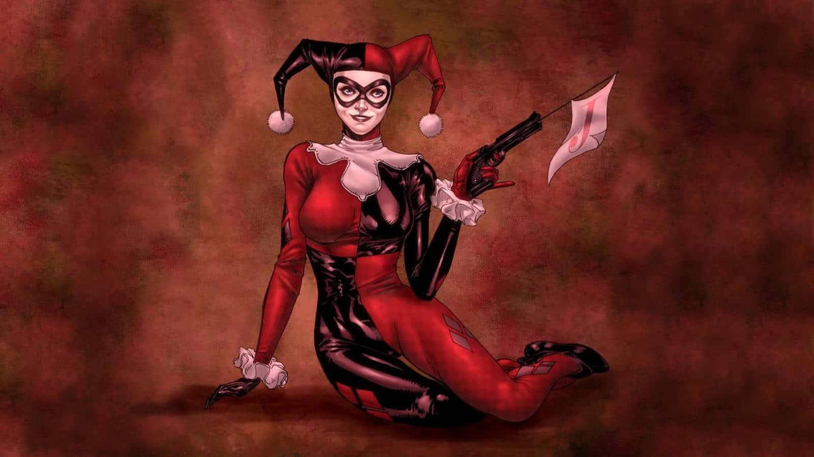 Fundocom A Imagem Da Harley Quinn Como Arlequina Malvada