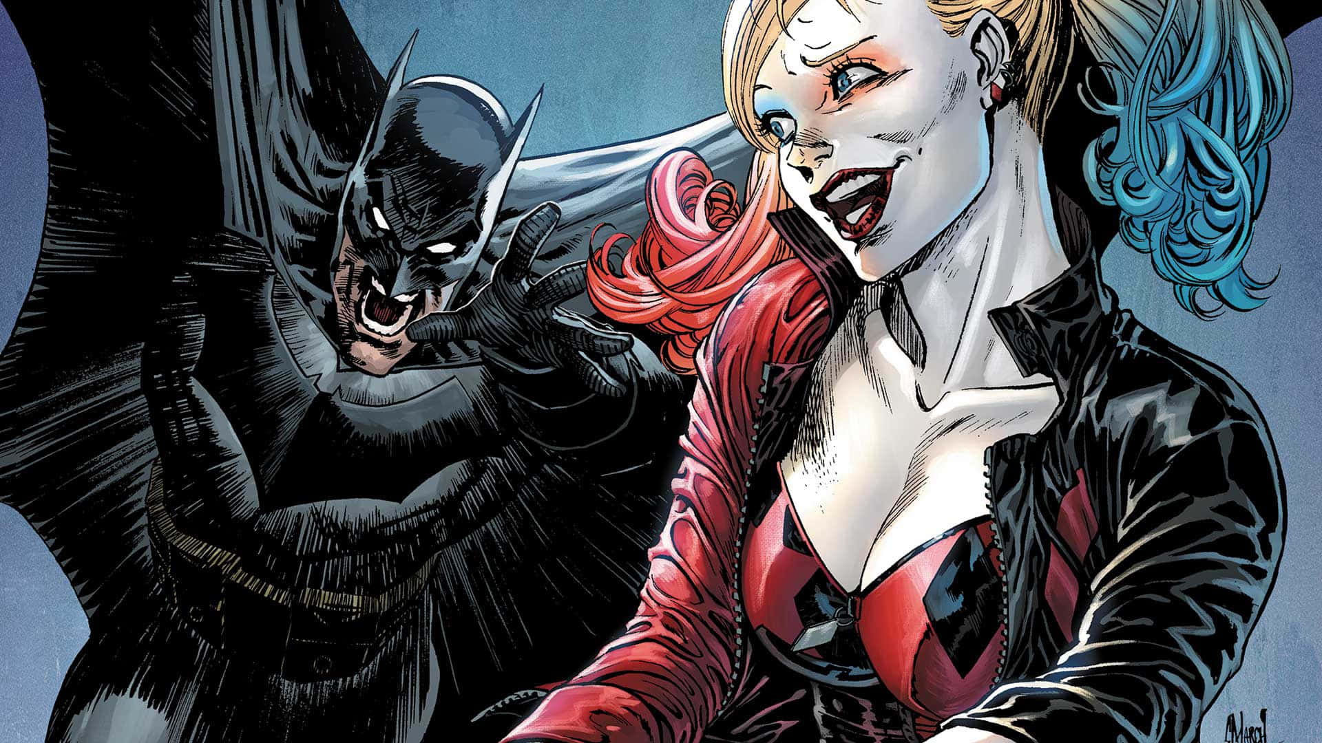 Pertarungan Harley Quinn Dan Batman Wallpaper