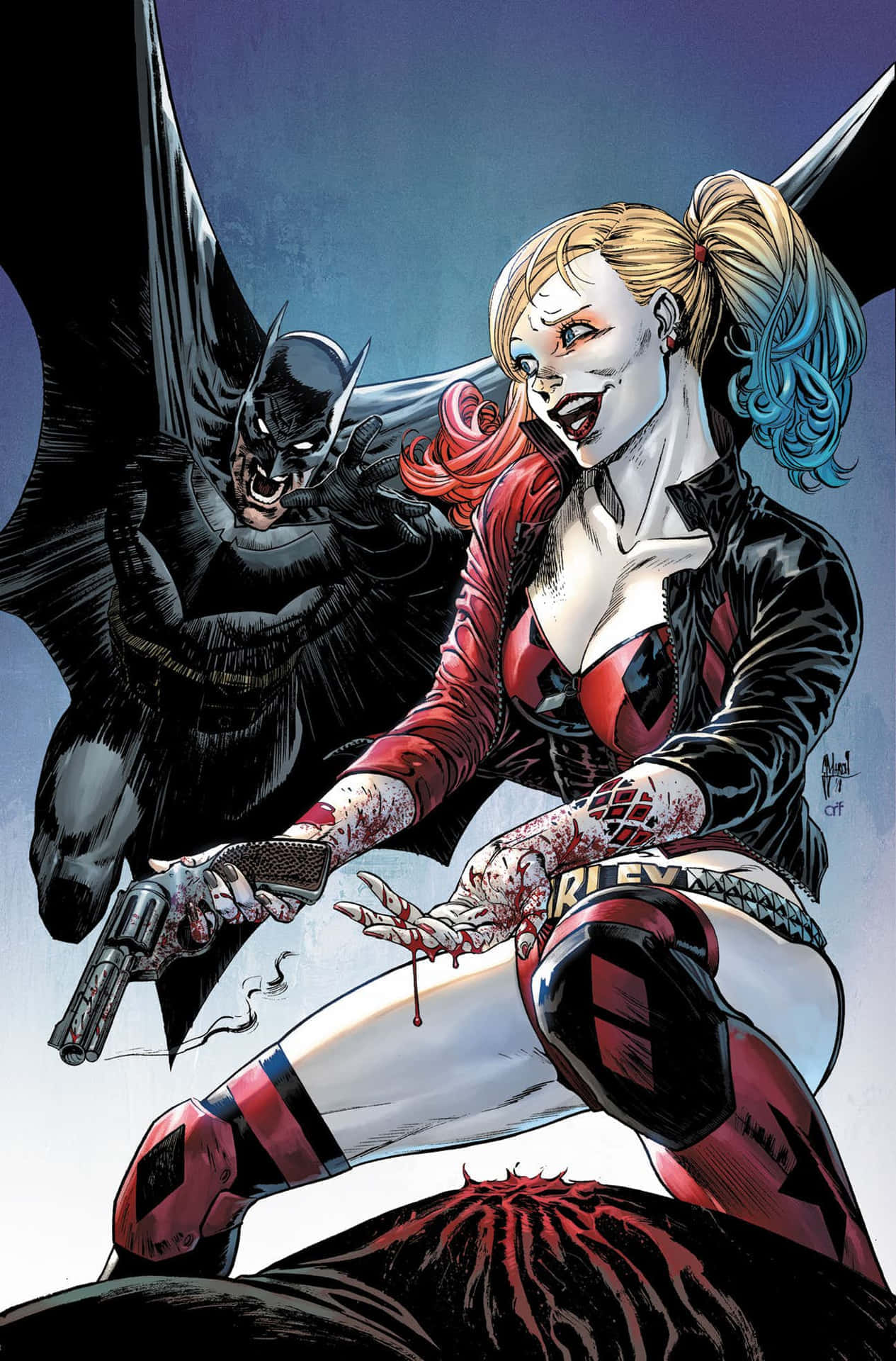 Pertarungan Harley Quinn Dan Batman Wallpaper