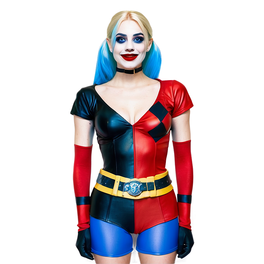 Download Harley Quinn Black And Red Costume Png Xss92 | Wallpapers.com