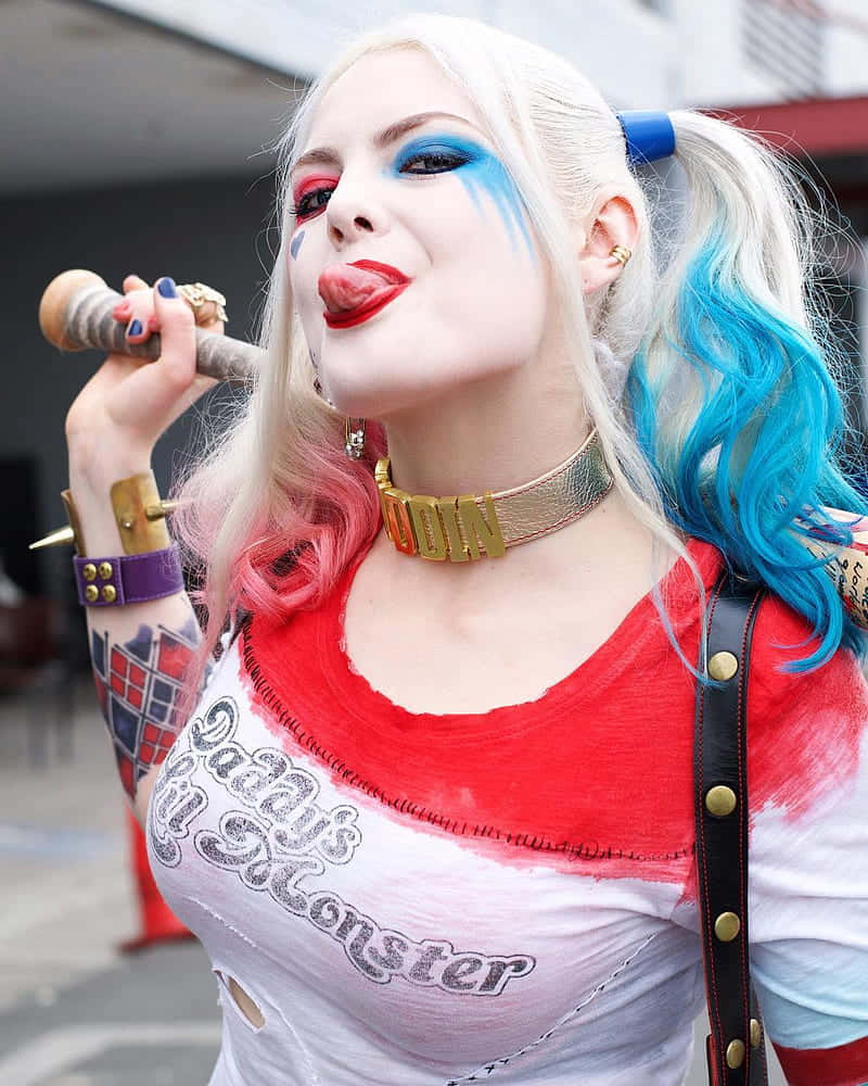 Download Stunning Harley Quinn Cosplay Wallpaper | Wallpapers.com